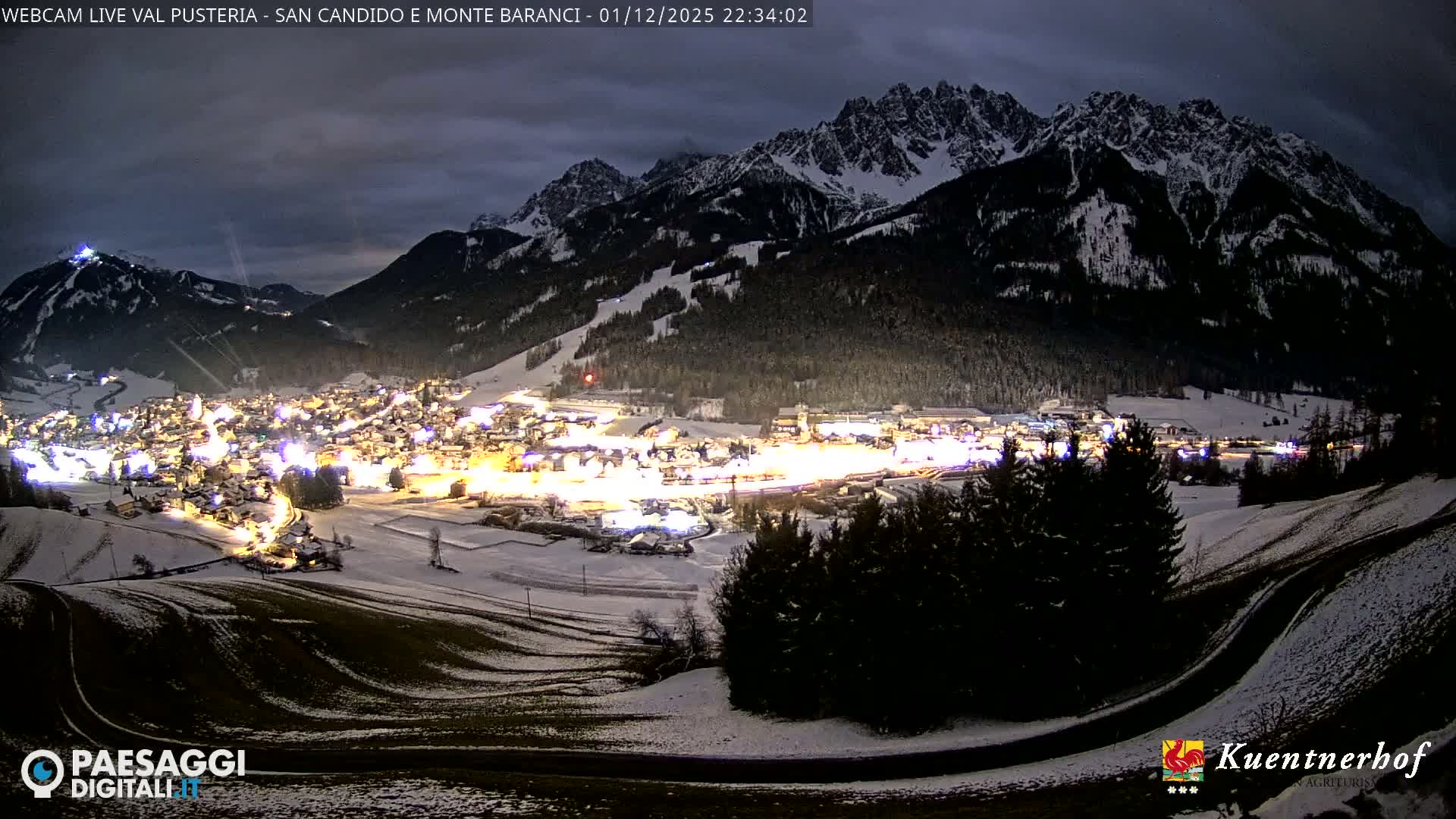 Val Pusteria (Puster Valley), San Candido (Innichen) Village & Monte Baranci Mount View Live Cam - South Tyrol (Bolzano) , Trentino-South Tyrol (Trentino-Alto Adige/Südtirol), Italy