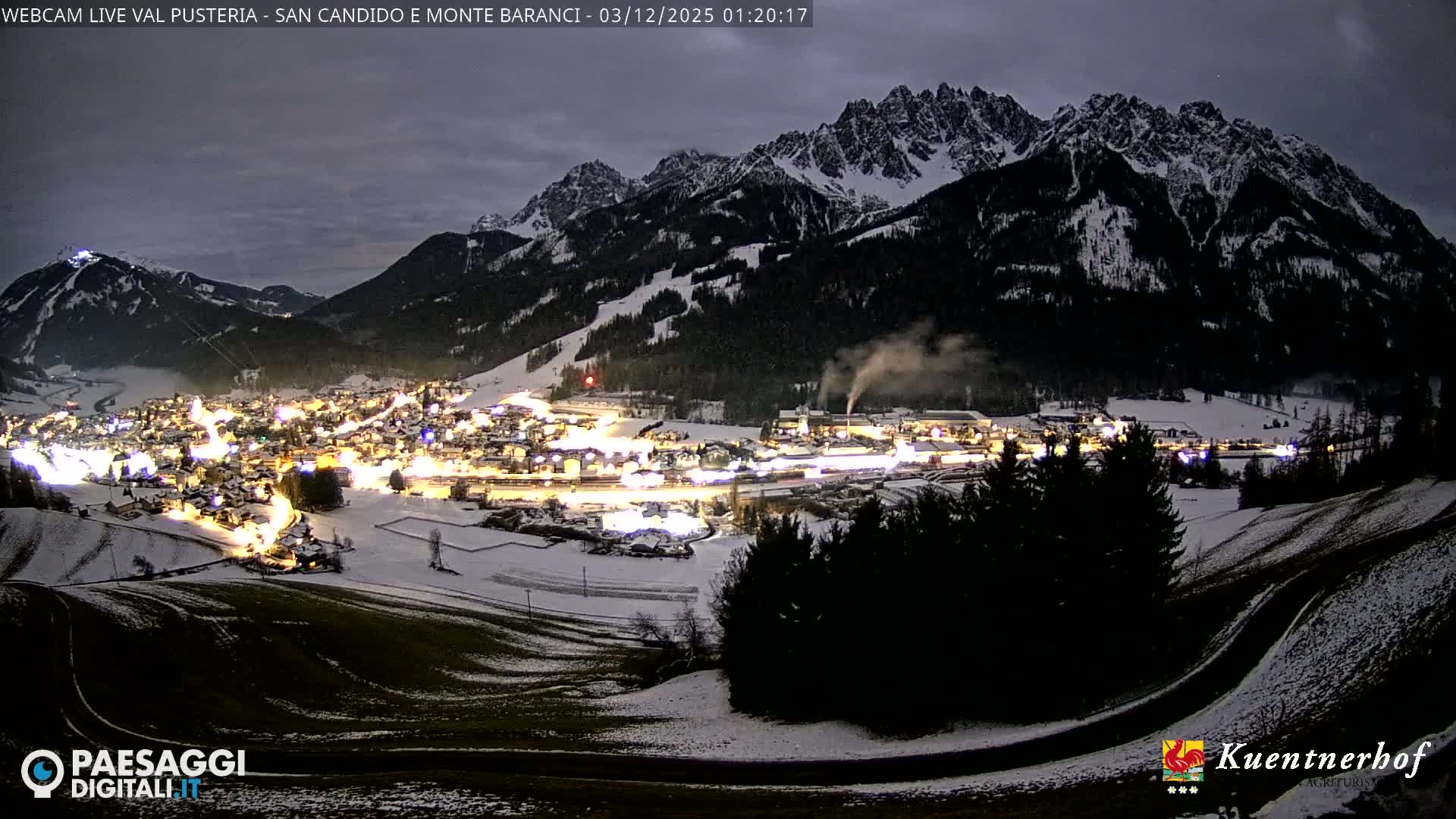 Val Pusteria (Puster Valley), San Candido (Innichen) Village & Monte Baranci Mount View Live Cam - South Tyrol (Bolzano) , Trentino-South Tyrol (Trentino-Alto Adige/Südtirol), Italy