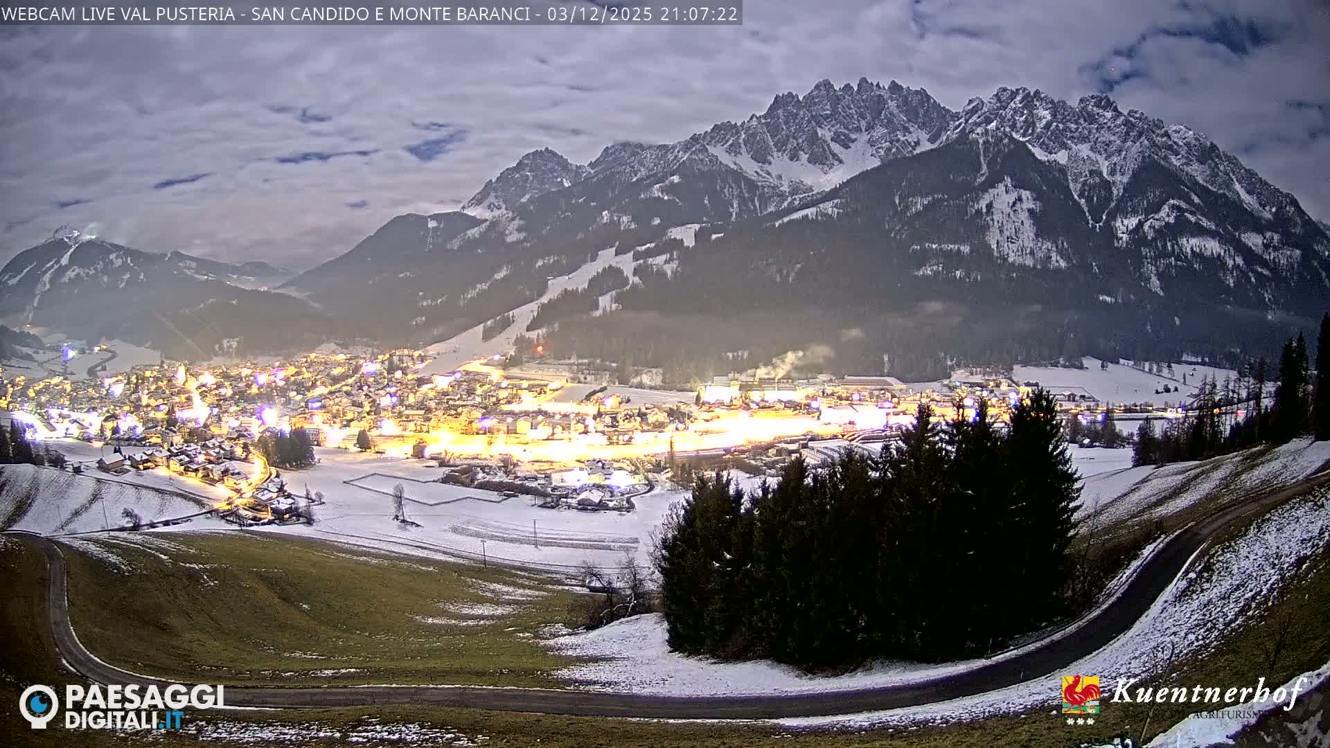 Val Pusteria (Puster Valley), San Candido (Innichen) Village & Monte Baranci Mount View Live Cam - South Tyrol (Bolzano) , Trentino-South Tyrol (Trentino-Alto Adige/Südtirol), Italy