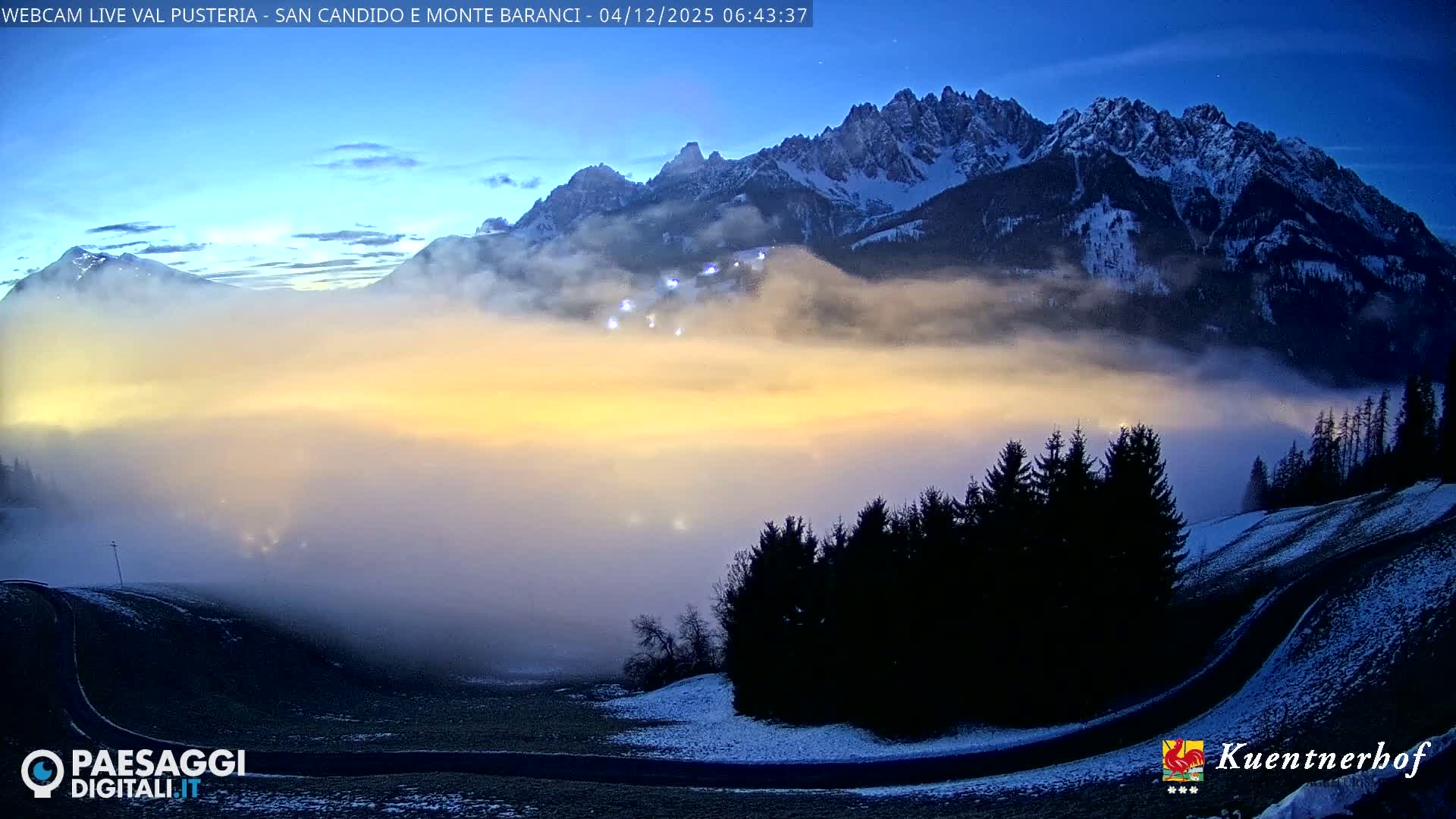 Val Pusteria (Puster Valley), San Candido (Innichen) Village & Monte Baranci Mount View Live Cam - South Tyrol (Bolzano) , Trentino-South Tyrol (Trentino-Alto Adige/Südtirol), Italy
