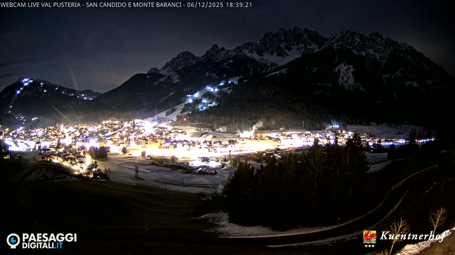 Val Pusteria (Puster Valley), San Candido (Innichen) Village & Monte Baranci Mount View Live Cam - South Tyrol (Bolzano) , Trentino-South Tyrol (Trentino-Alto Adige/Südtirol), Italy
