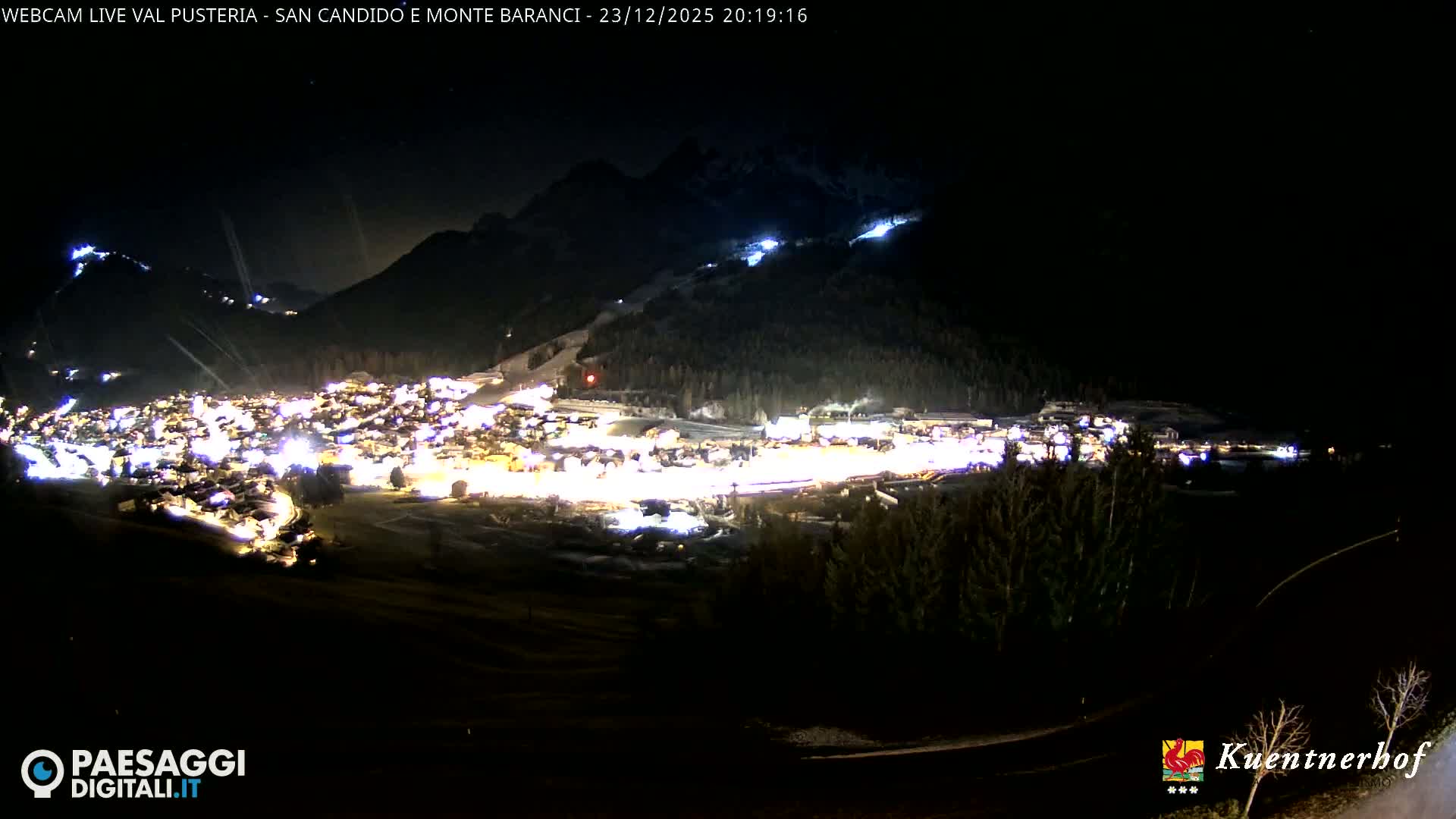 Val Pusteria (Puster Valley), San Candido (Innichen) Village & Monte Baranci Mount View Live Cam - South Tyrol (Bolzano) , Trentino-South Tyrol (Trentino-Alto Adige/Südtirol), Italy
