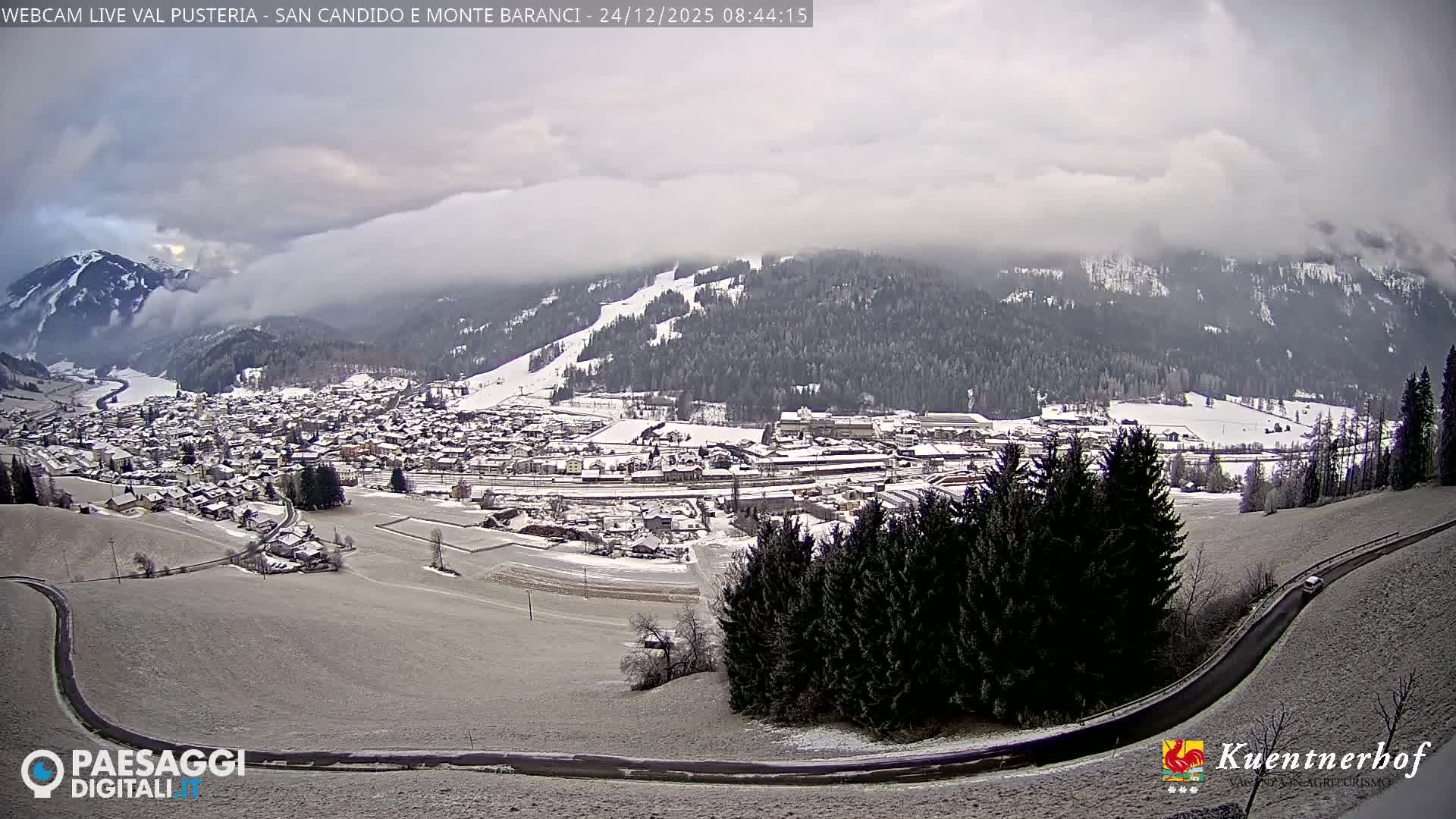 Val Pusteria (Puster Valley), San Candido (Innichen) Village & Monte Baranci Mount View Live Cam - South Tyrol (Bolzano) , Trentino-South Tyrol (Trentino-Alto Adige/Südtirol), Italy