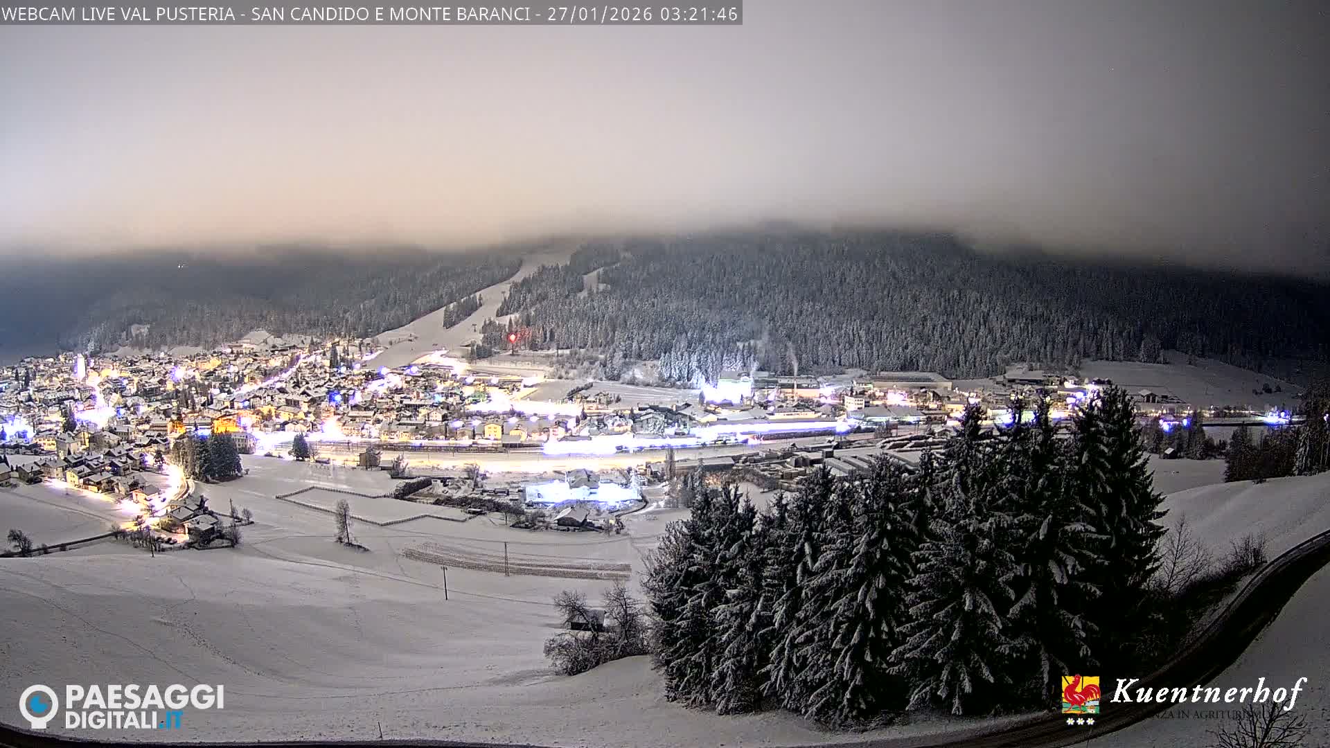 Val Pusteria (Puster Valley), San Candido (Innichen) Village & Monte Baranci Mount View Live Cam - South Tyrol (Bolzano) , Trentino-South Tyrol (Trentino-Alto Adige/Südtirol), Italy