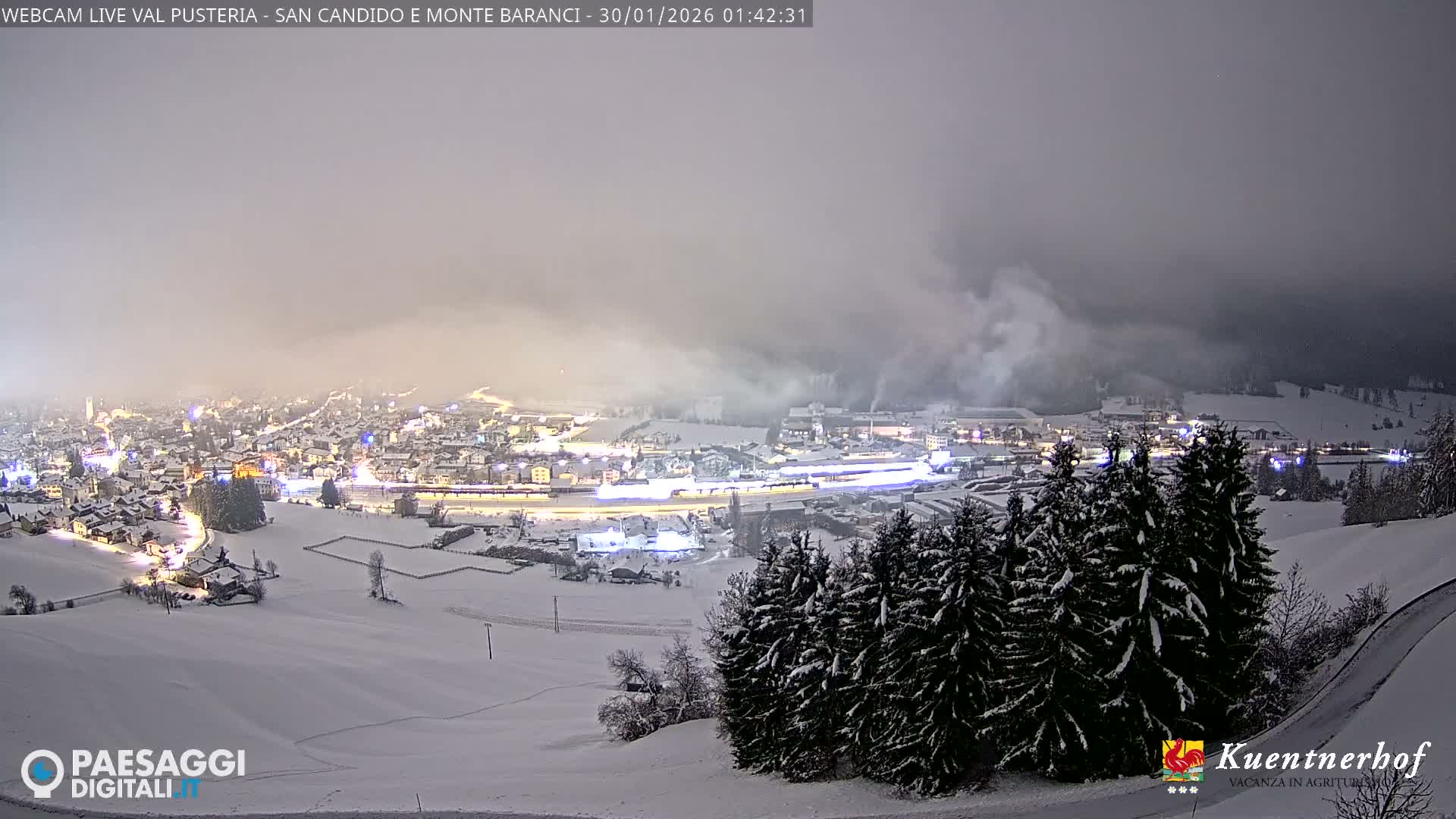 Val Pusteria (Puster Valley), San Candido (Innichen) Village & Monte Baranci Mount View Live Cam - South Tyrol (Bolzano) , Trentino-South Tyrol (Trentino-Alto Adige/Südtirol), Italy