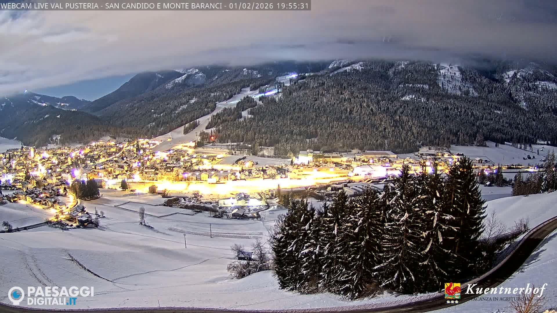 Val Pusteria (Puster Valley), San Candido (Innichen) Village & Monte Baranci Mount View Live Cam - South Tyrol (Bolzano) , Trentino-South Tyrol (Trentino-Alto Adige/Südtirol), Italy