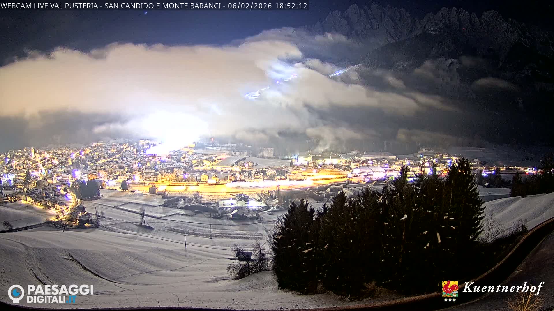 Val Pusteria (Puster Valley), San Candido (Innichen) Village & Monte Baranci Mount View Live Cam - South Tyrol (Bolzano) , Trentino-South Tyrol (Trentino-Alto Adige/Südtirol), Italy