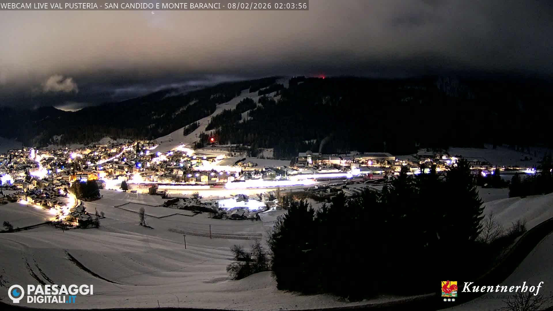 Val Pusteria (Puster Valley), San Candido (Innichen) Village & Monte Baranci Mount View Live Cam - South Tyrol (Bolzano) , Trentino-South Tyrol (Trentino-Alto Adige/Südtirol), Italy