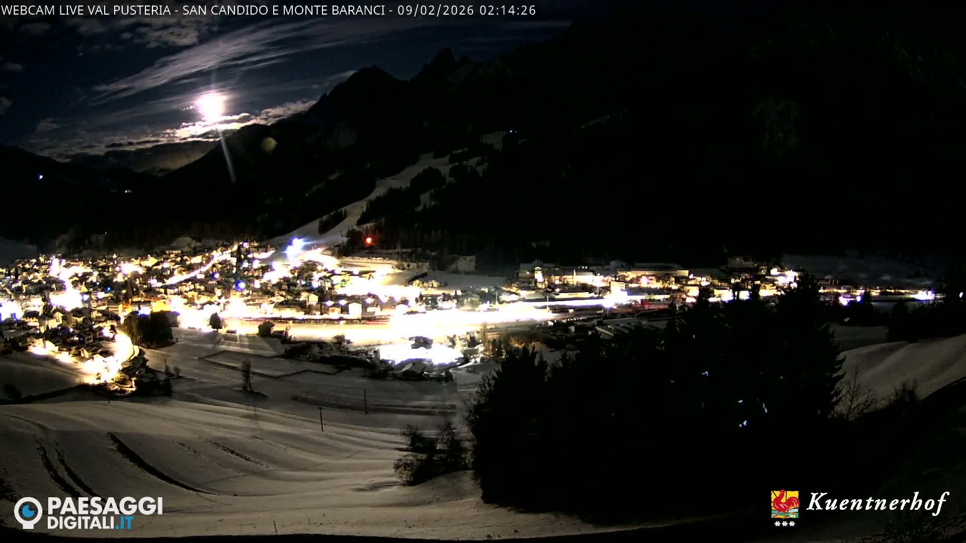 Val Pusteria (Puster Valley), San Candido (Innichen) Village & Monte Baranci Mount View Live Cam - South Tyrol (Bolzano) , Trentino-South Tyrol (Trentino-Alto Adige/Südtirol), Italy