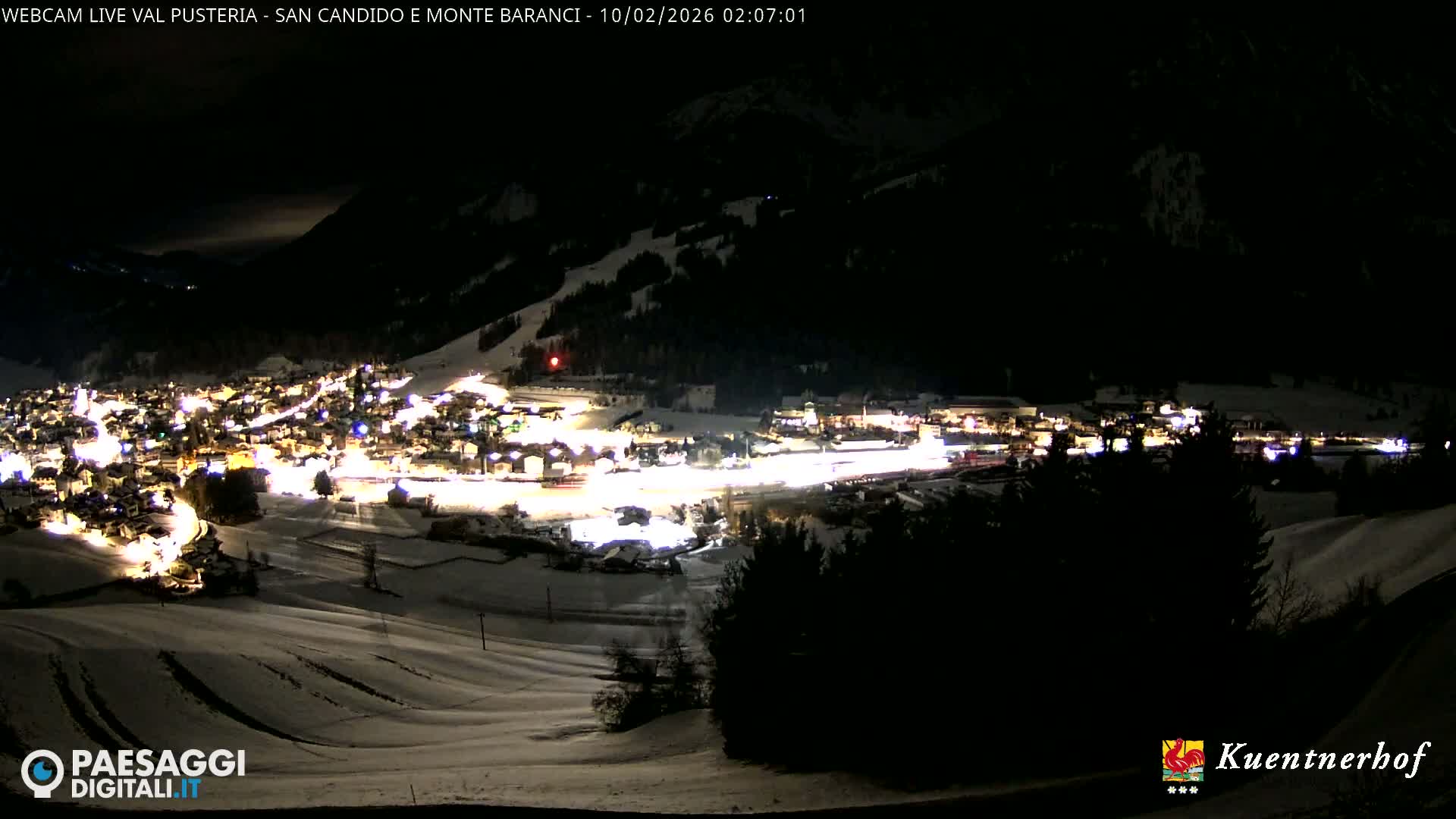 Val Pusteria (Puster Valley), San Candido (Innichen) Village & Monte Baranci Mount View Live Cam - South Tyrol (Bolzano) , Trentino-South Tyrol (Trentino-Alto Adige/Südtirol), Italy