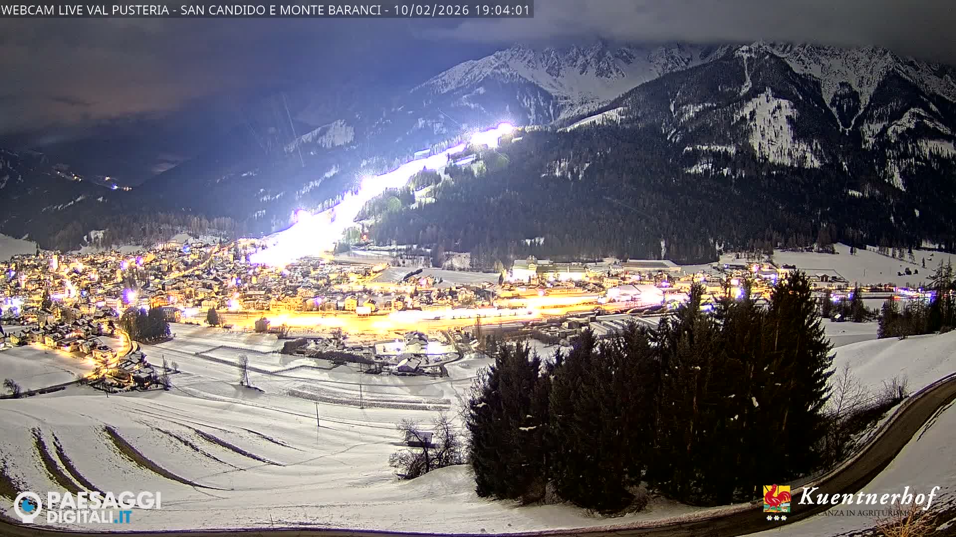 Val Pusteria (Puster Valley), San Candido (Innichen) Village & Monte Baranci Mount View Live Cam - South Tyrol (Bolzano) , Trentino-South Tyrol (Trentino-Alto Adige/Südtirol), Italy