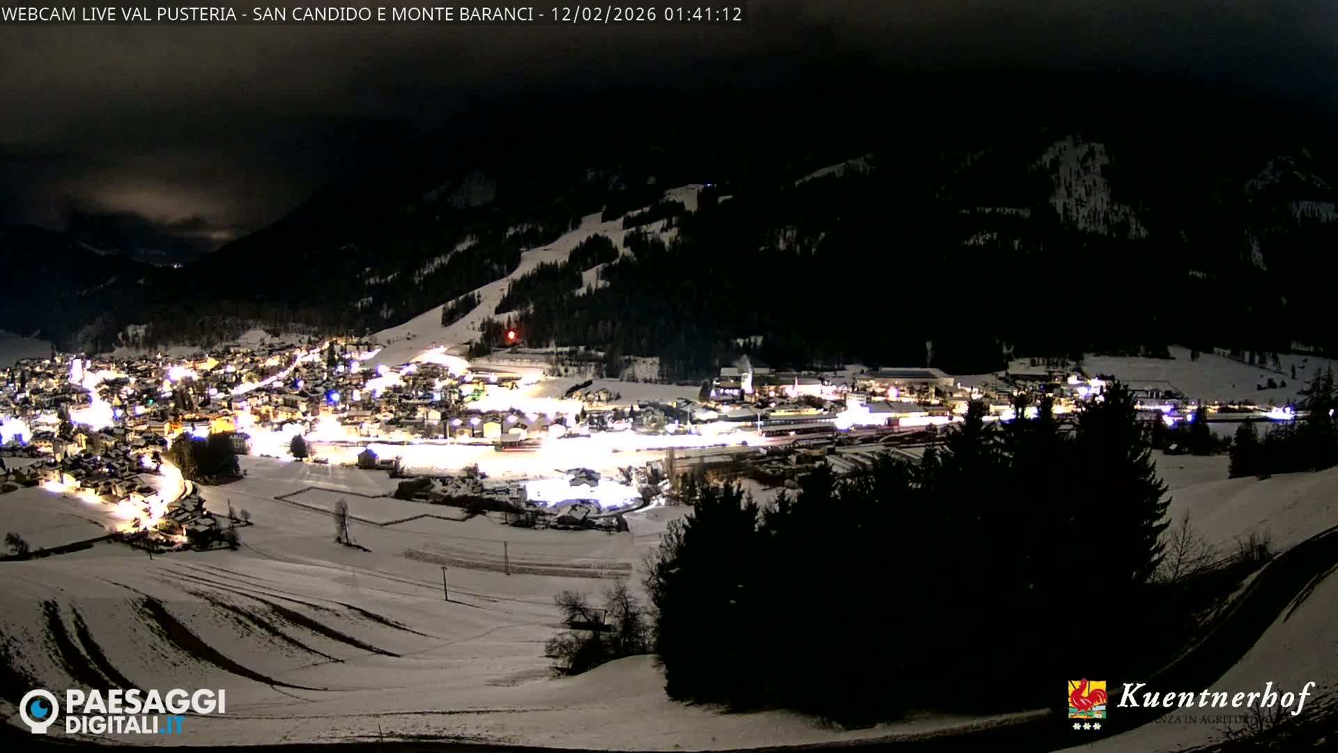 Val Pusteria (Puster Valley), San Candido (Innichen) Village & Monte Baranci Mount View Live Cam - South Tyrol (Bolzano) , Trentino-South Tyrol (Trentino-Alto Adige/Südtirol), Italy