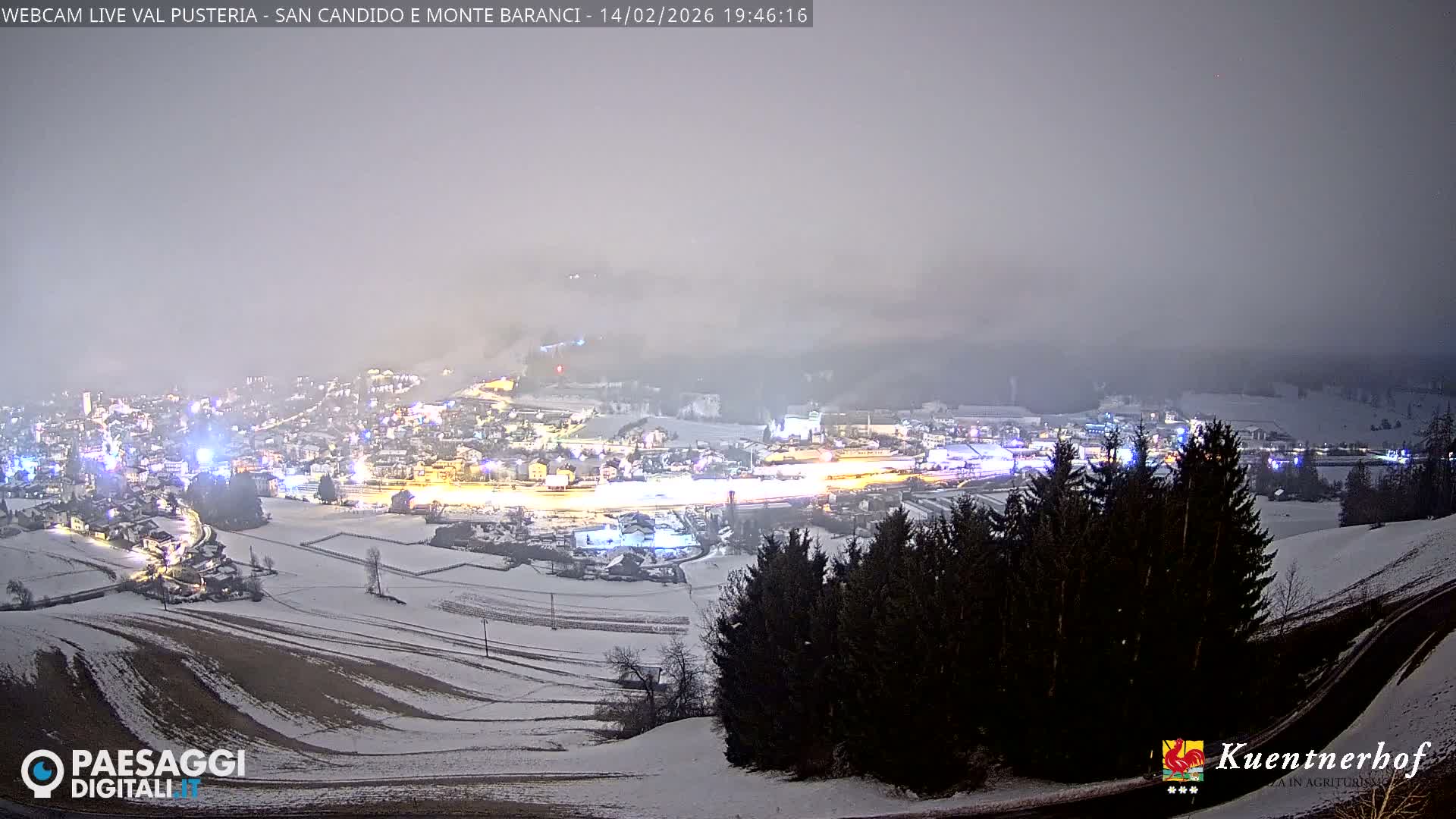Val Pusteria (Puster Valley), San Candido (Innichen) Village & Monte Baranci Mount View Live Cam - South Tyrol (Bolzano) , Trentino-South Tyrol (Trentino-Alto Adige/Südtirol), Italy