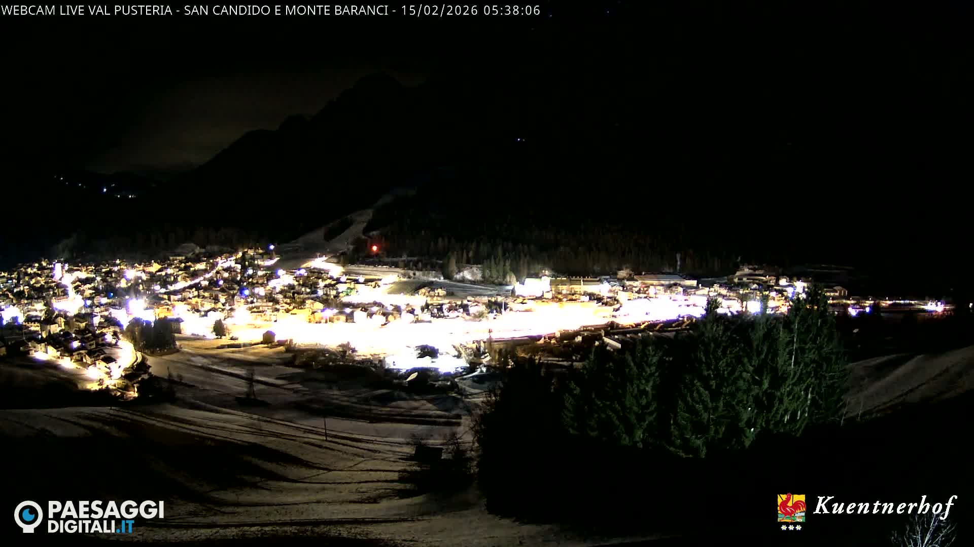 Val Pusteria (Puster Valley), San Candido (Innichen) Village & Monte Baranci Mount View Live Cam - South Tyrol (Bolzano) , Trentino-South Tyrol (Trentino-Alto Adige/Südtirol), Italy