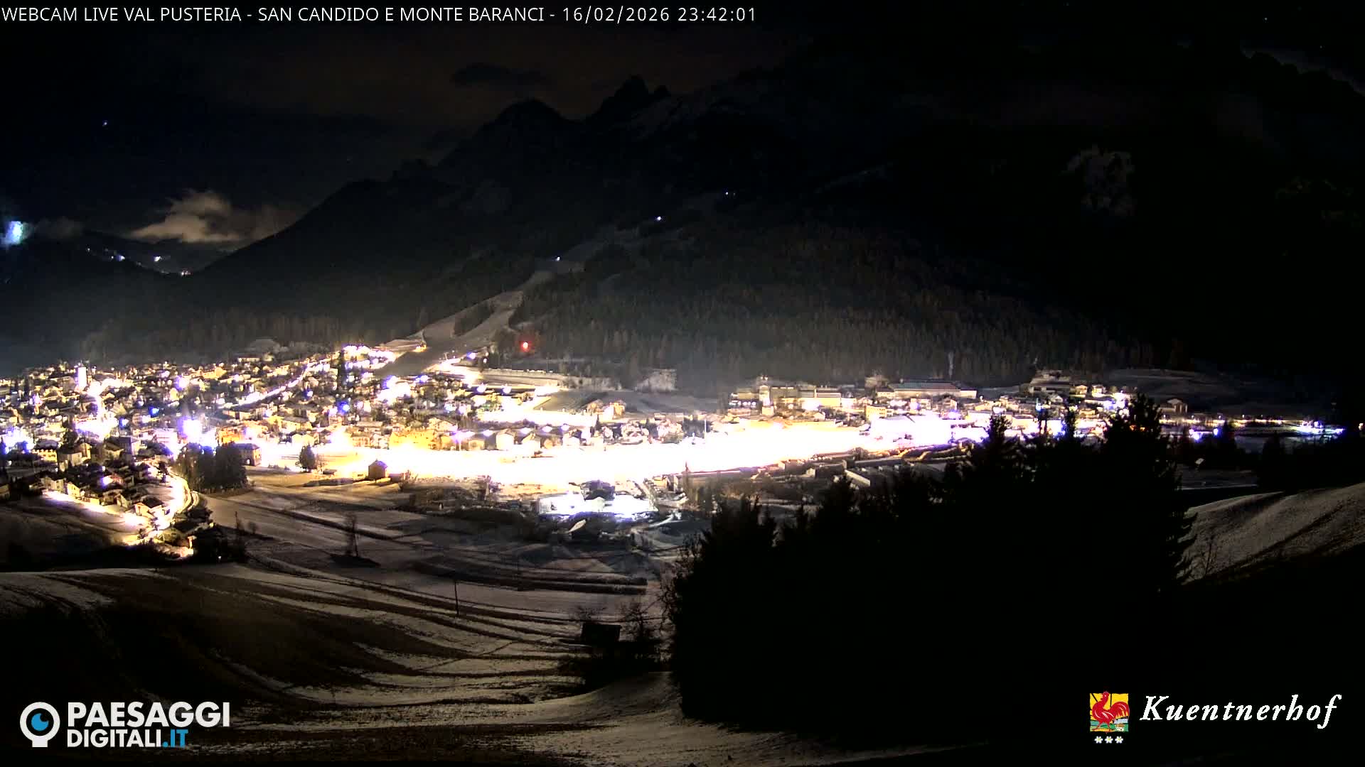 Val Pusteria (Puster Valley), San Candido (Innichen) Village & Monte Baranci Mount View Live Cam - South Tyrol (Bolzano) , Trentino-South Tyrol (Trentino-Alto Adige/Südtirol), Italy