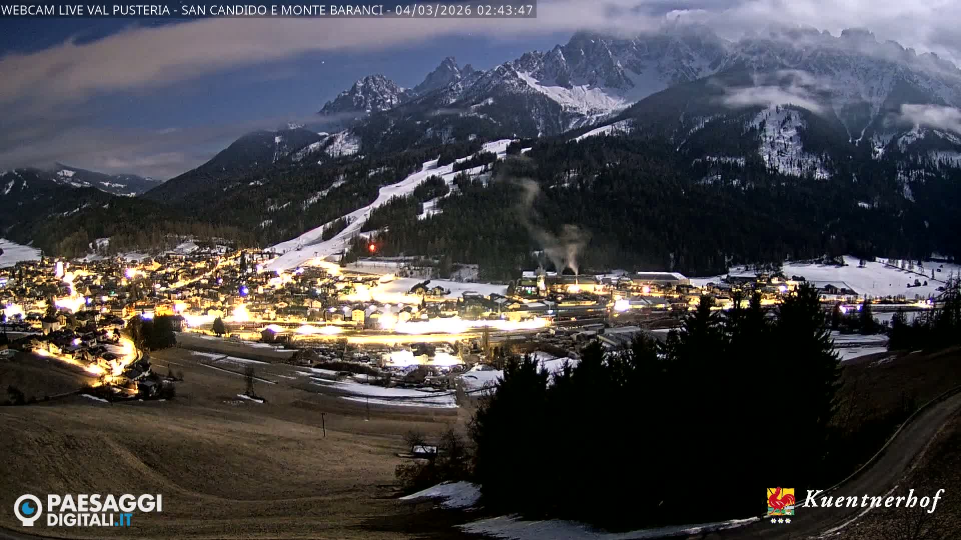 Val Pusteria (Puster Valley), San Candido (Innichen) Village & Monte Baranci Mount View Live Cam - South Tyrol (Bolzano) , Trentino-South Tyrol (Trentino-Alto Adige/Südtirol), Italy