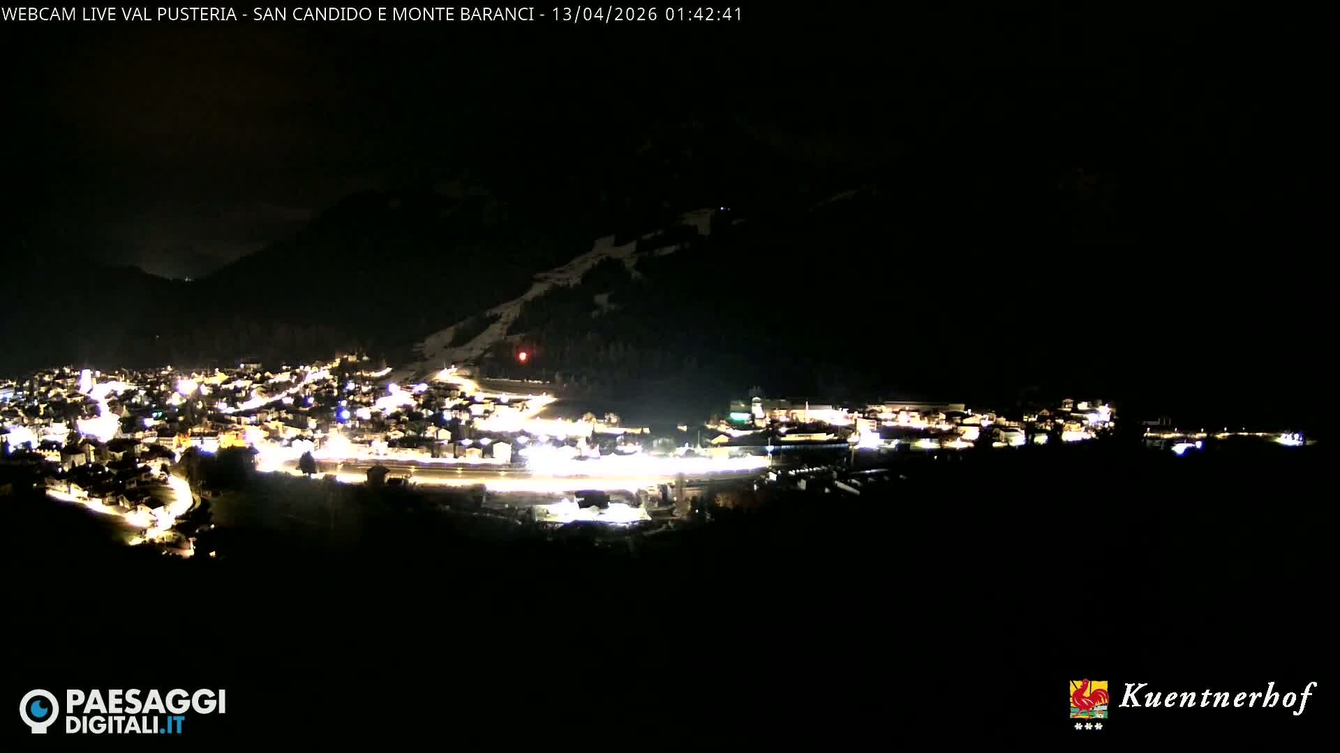 Val Pusteria (Puster Valley), San Candido (Innichen) Village & Monte Baranci Mount View Live Cam - South Tyrol (Bolzano) , Trentino-South Tyrol (Trentino-Alto Adige/Südtirol), Italy