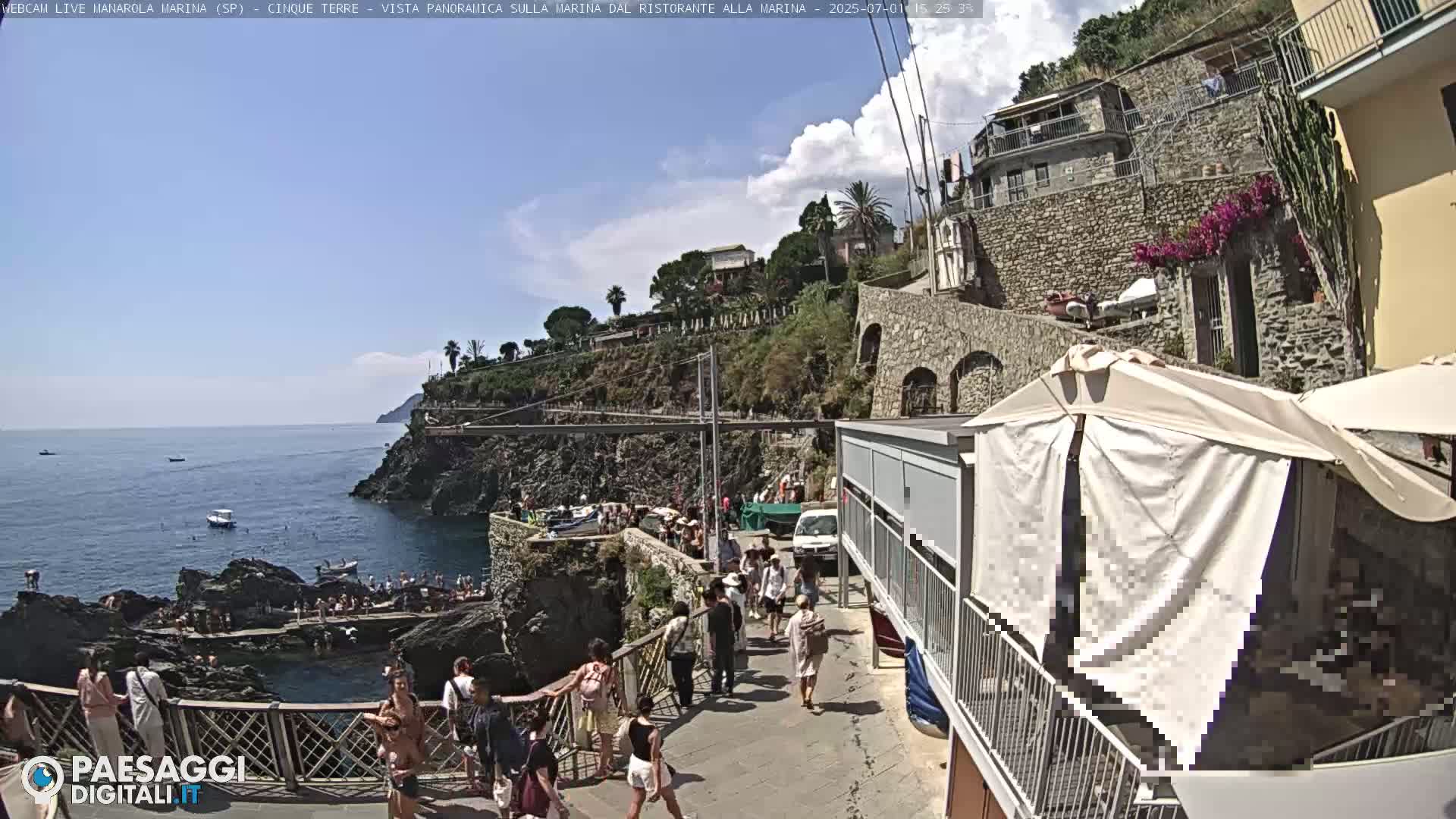 Cinque Terre, Manarola Village Marina & Coast Live Cam - La Spezia, Liguria, Italy