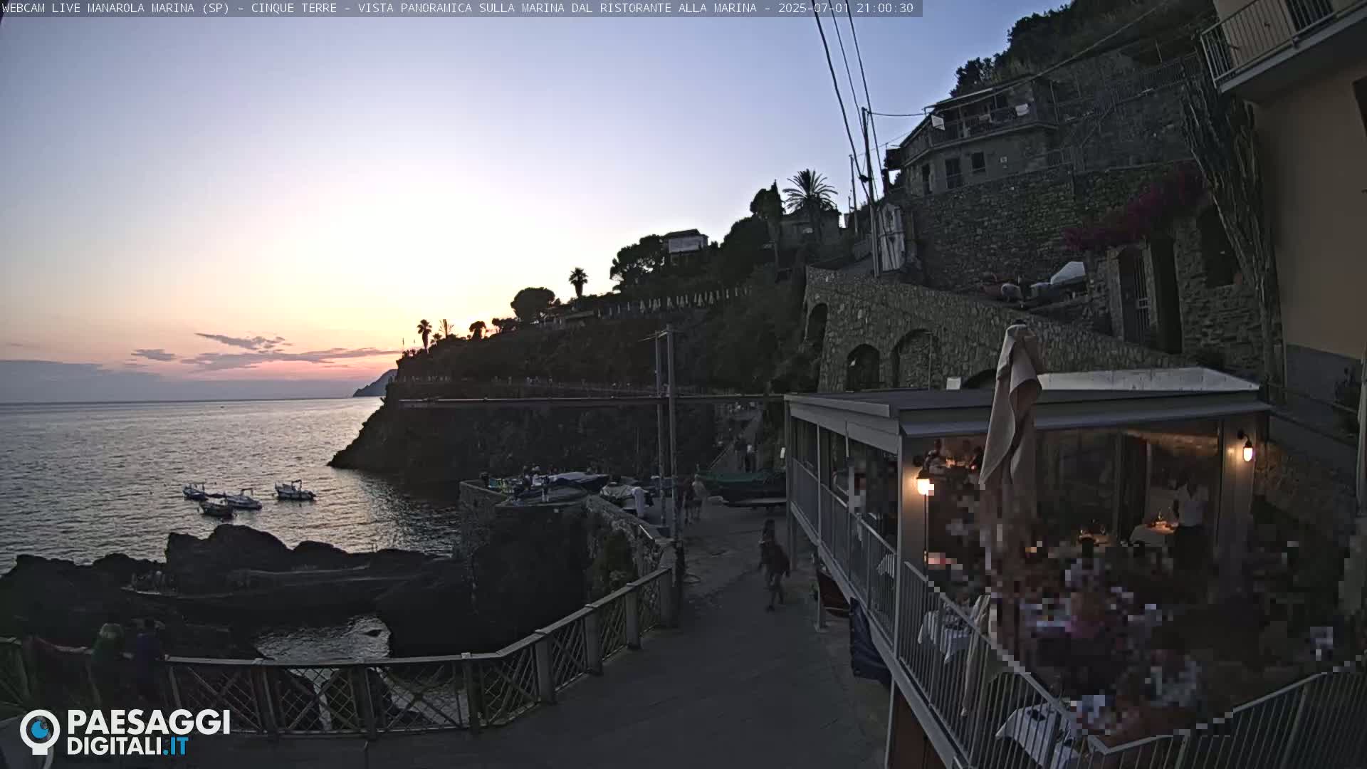 Cinque Terre, Manarola Village Marina & Coast Live Cam - La Spezia, Liguria, Italy