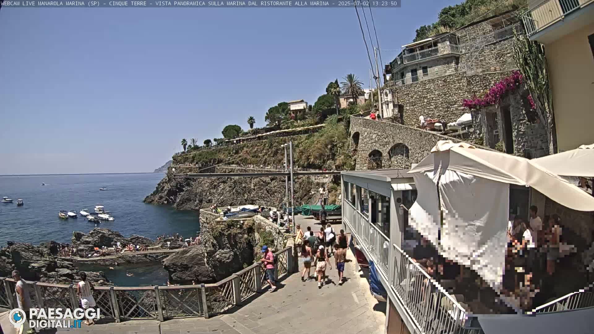 Cinque Terre, Manarola Village Marina & Coast Live Cam - La Spezia, Liguria, Italy