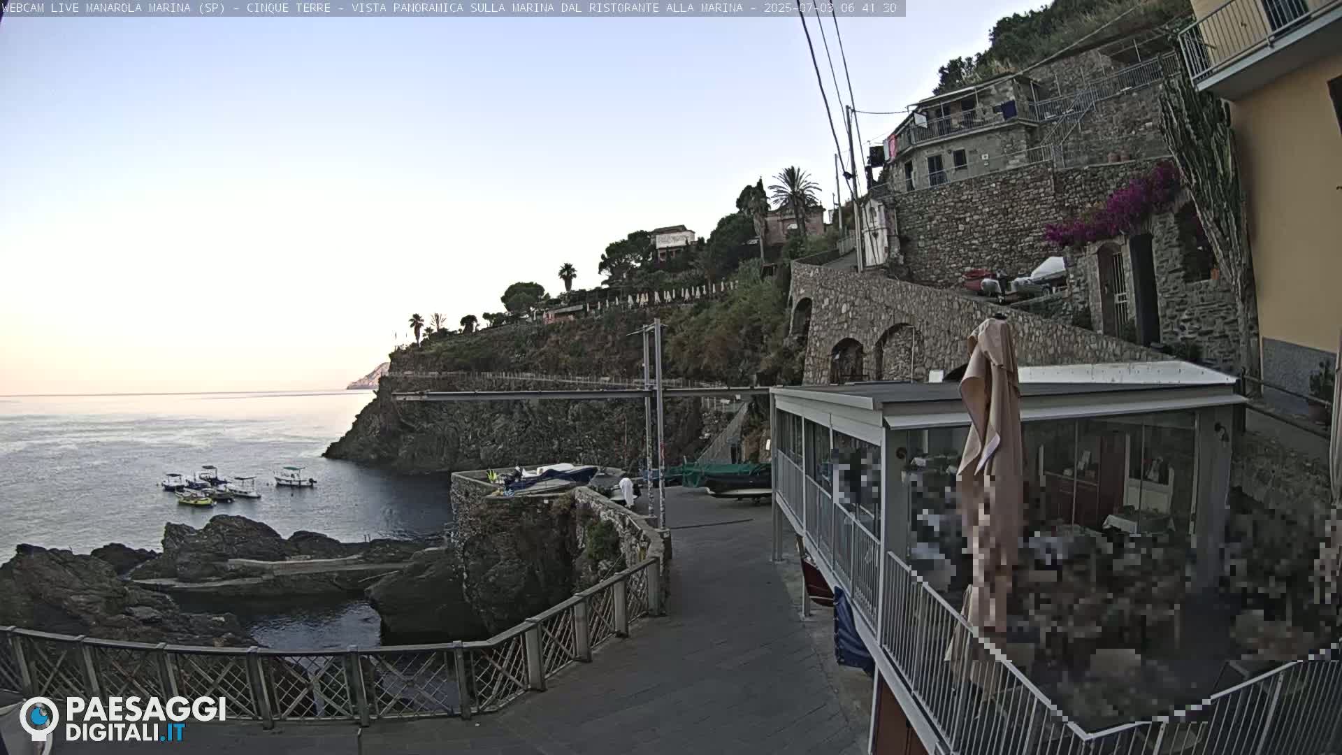 Cinque Terre, Manarola Village Marina & Coast Live Cam - La Spezia, Liguria, Italy