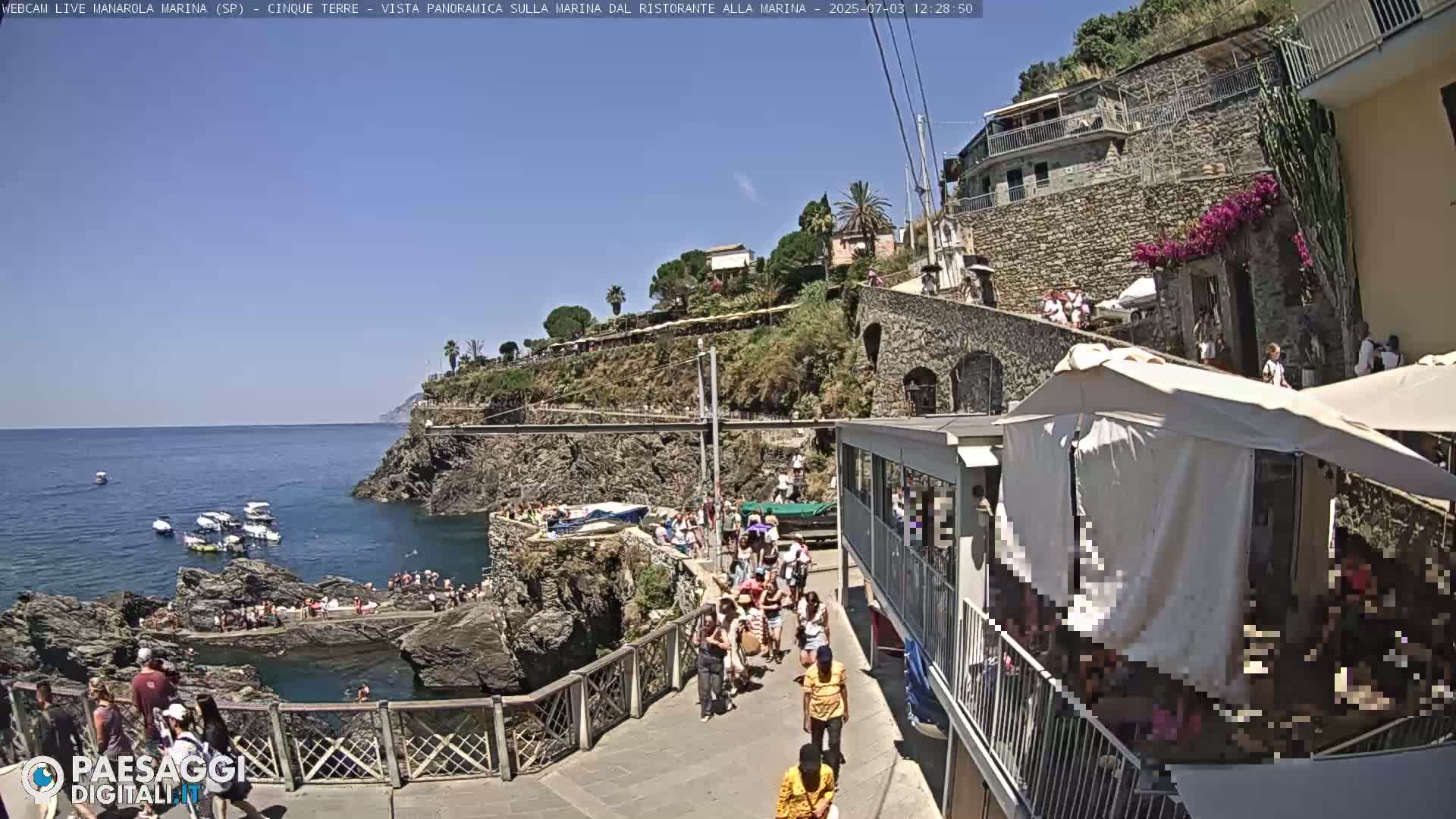 Cinque Terre, Manarola Village Marina & Coast Live Cam - La Spezia, Liguria, Italy