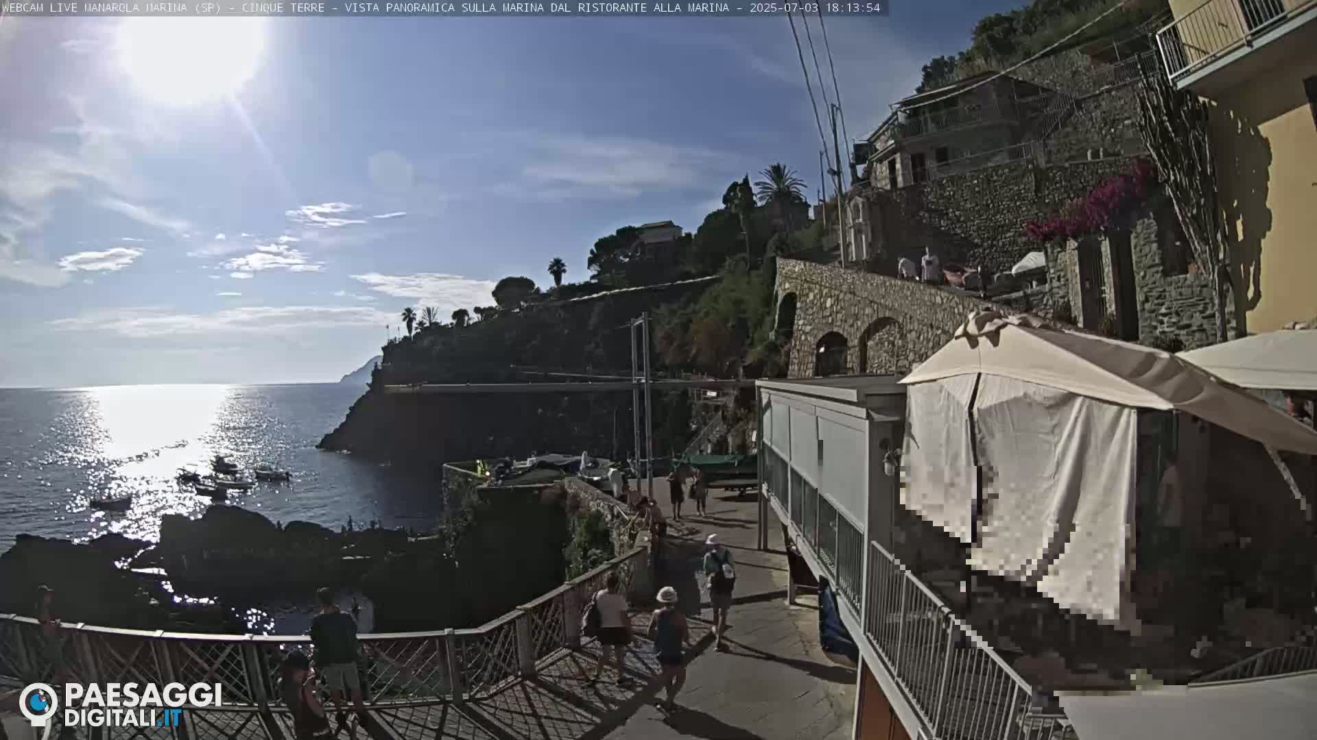 Cinque Terre, Manarola Village Marina & Coast Live Cam - La Spezia, Liguria, Italy