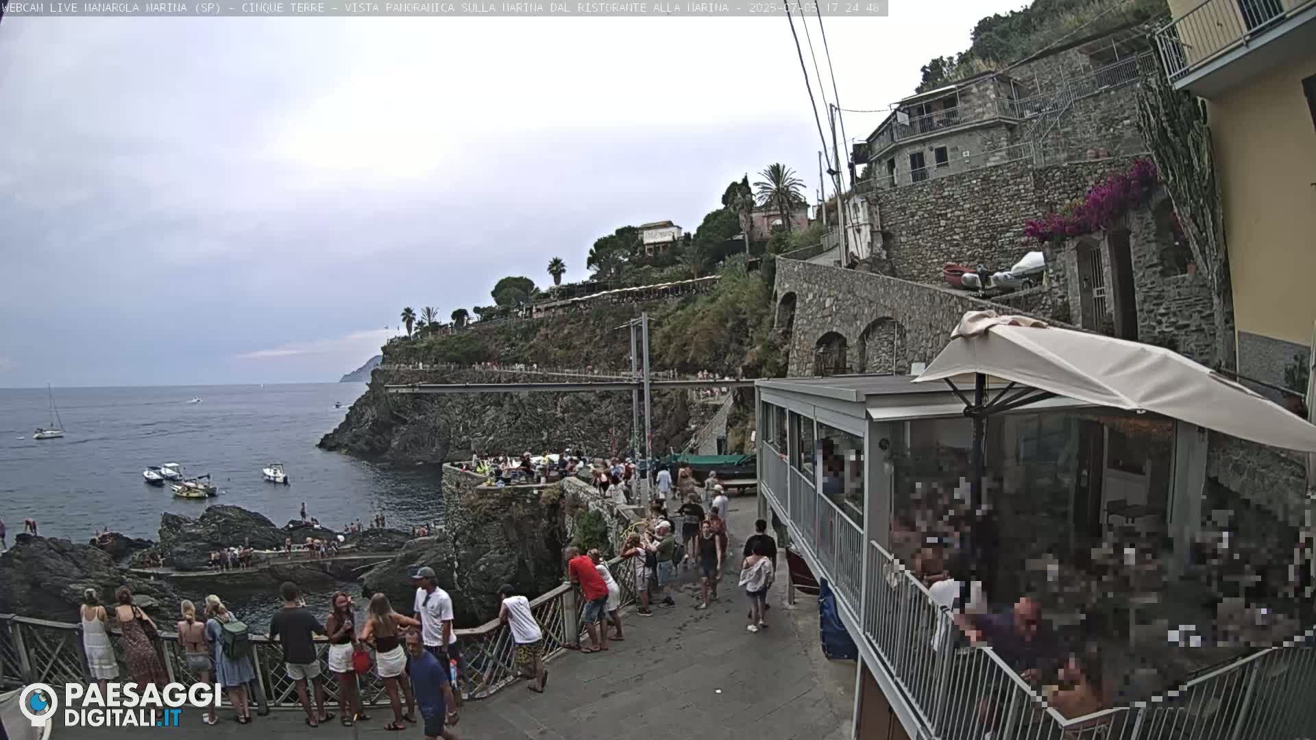 Cinque Terre, Manarola Village Marina & Coast Live Cam - La Spezia, Liguria, Italy