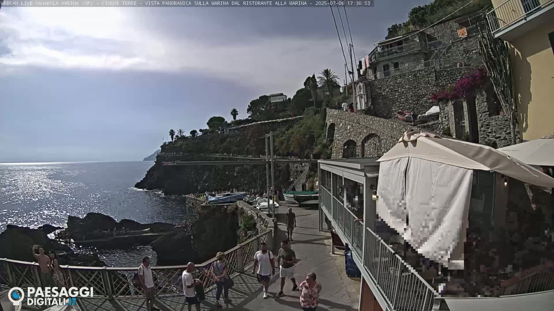 Cinque Terre, Manarola Village Marina & Coast Live Cam - La Spezia, Liguria, Italy