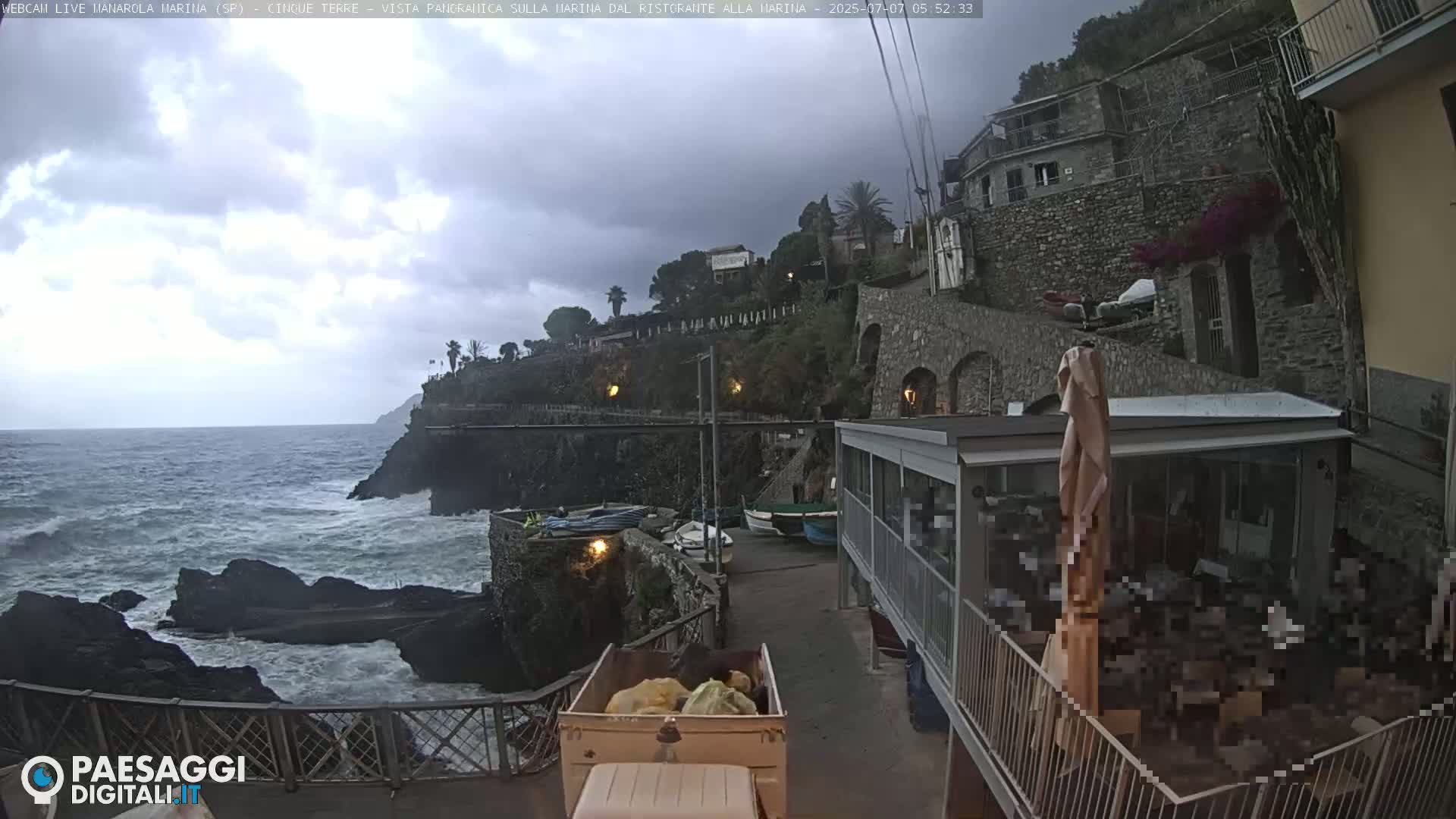 Cinque Terre, Manarola Village Marina & Coast Live Cam - La Spezia, Liguria, Italy