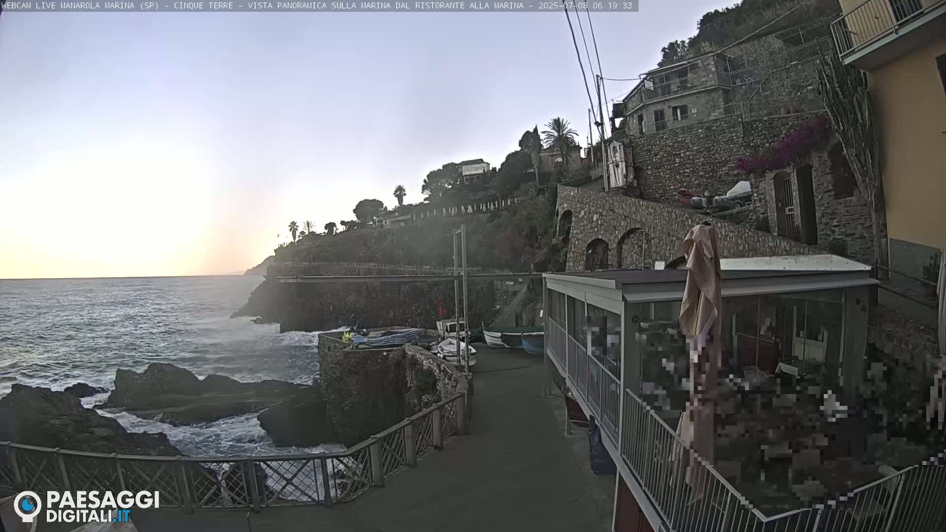 Cinque Terre, Manarola Village Marina & Coast Live Cam - La Spezia, Liguria, Italy