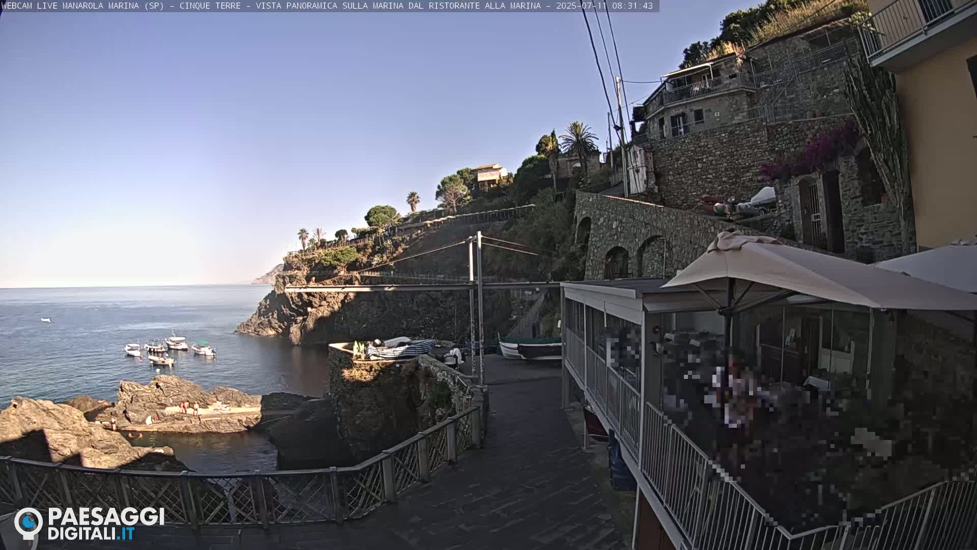 Cinque Terre, Manarola Village Marina & Coast Live Cam - La Spezia, Liguria, Italy