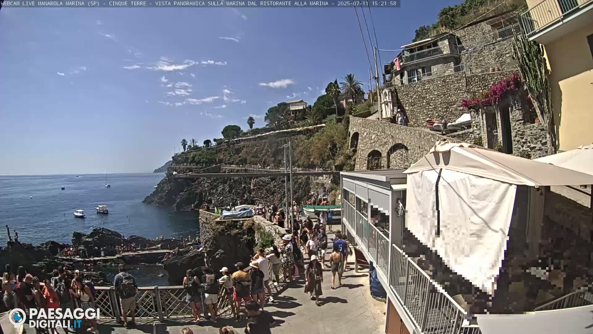 Cinque Terre, Manarola Village Marina & Coast Live Cam - La Spezia, Liguria, Italy