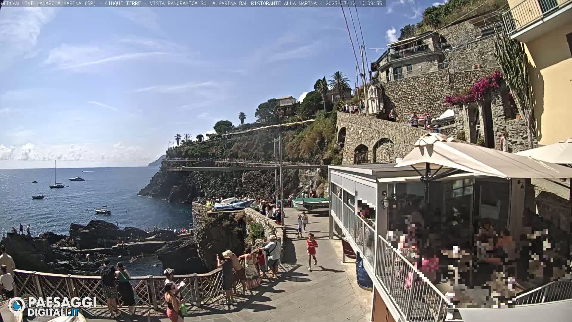 Cinque Terre, Manarola Village Marina & Coast Live Cam - La Spezia, Liguria, Italy
