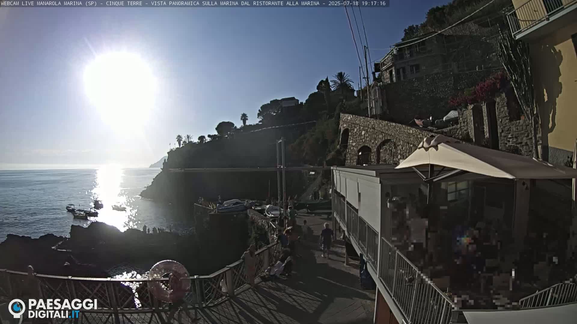 Cinque Terre, Manarola Village Marina & Coast Live Cam - La Spezia, Liguria, Italy
