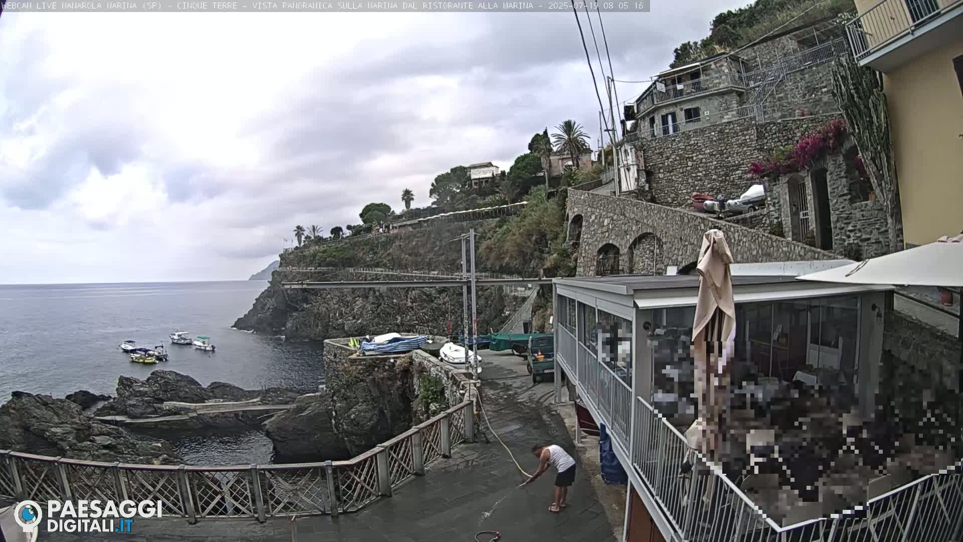 Cinque Terre, Manarola Village Marina & Coast Live Cam - La Spezia, Liguria, Italy