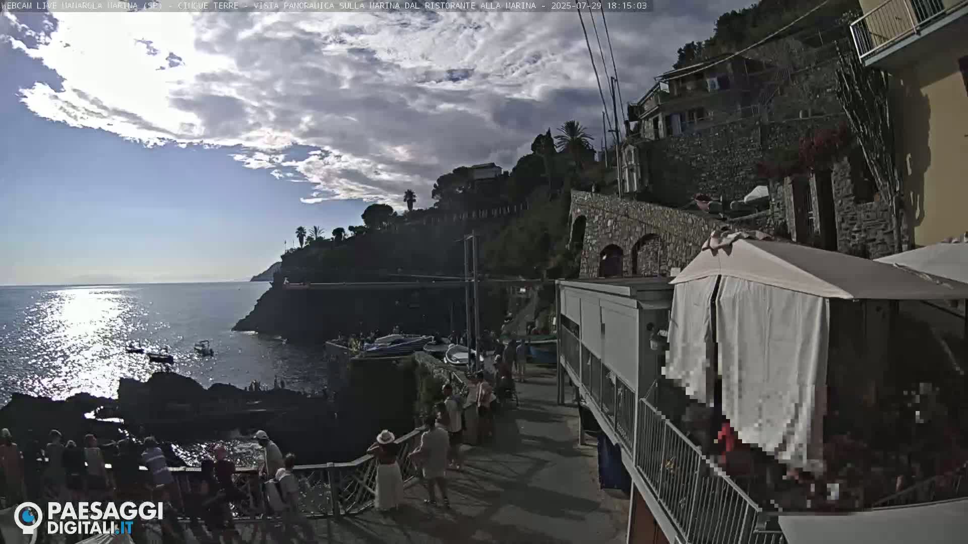Cinque Terre, Manarola Village Marina & Coast Live Cam - La Spezia, Liguria, Italy