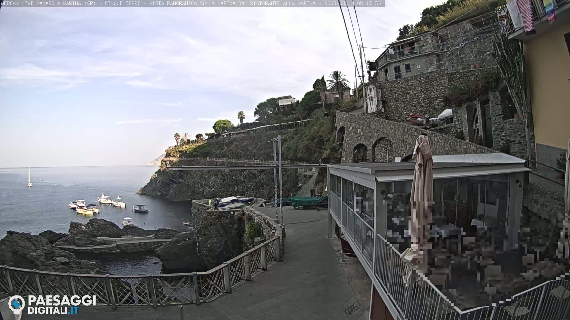 Cinque Terre, Manarola Village Marina & Coast Live Cam - La Spezia, Liguria, Italy