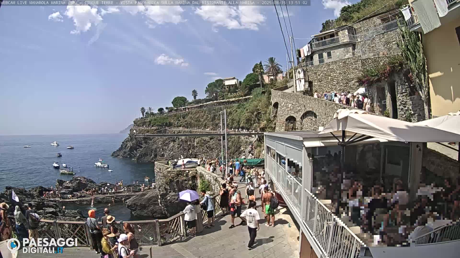 Cinque Terre, Manarola Village Marina & Coast Live Cam - La Spezia, Liguria, Italy