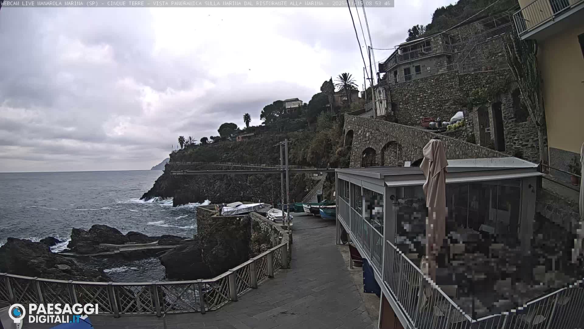 Cinque Terre, Manarola Village Marina & Coast Live Cam - La Spezia, Liguria, Italy