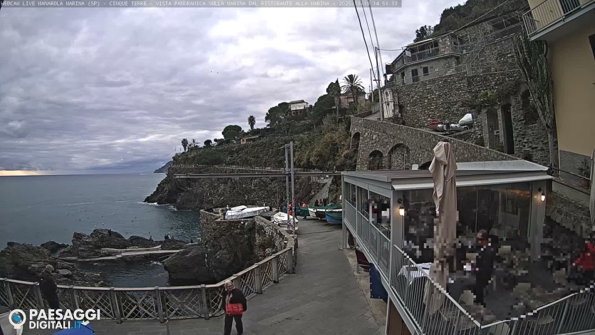 Cinque Terre, Manarola Village Marina & Coast Live Cam - La Spezia, Liguria, Italy