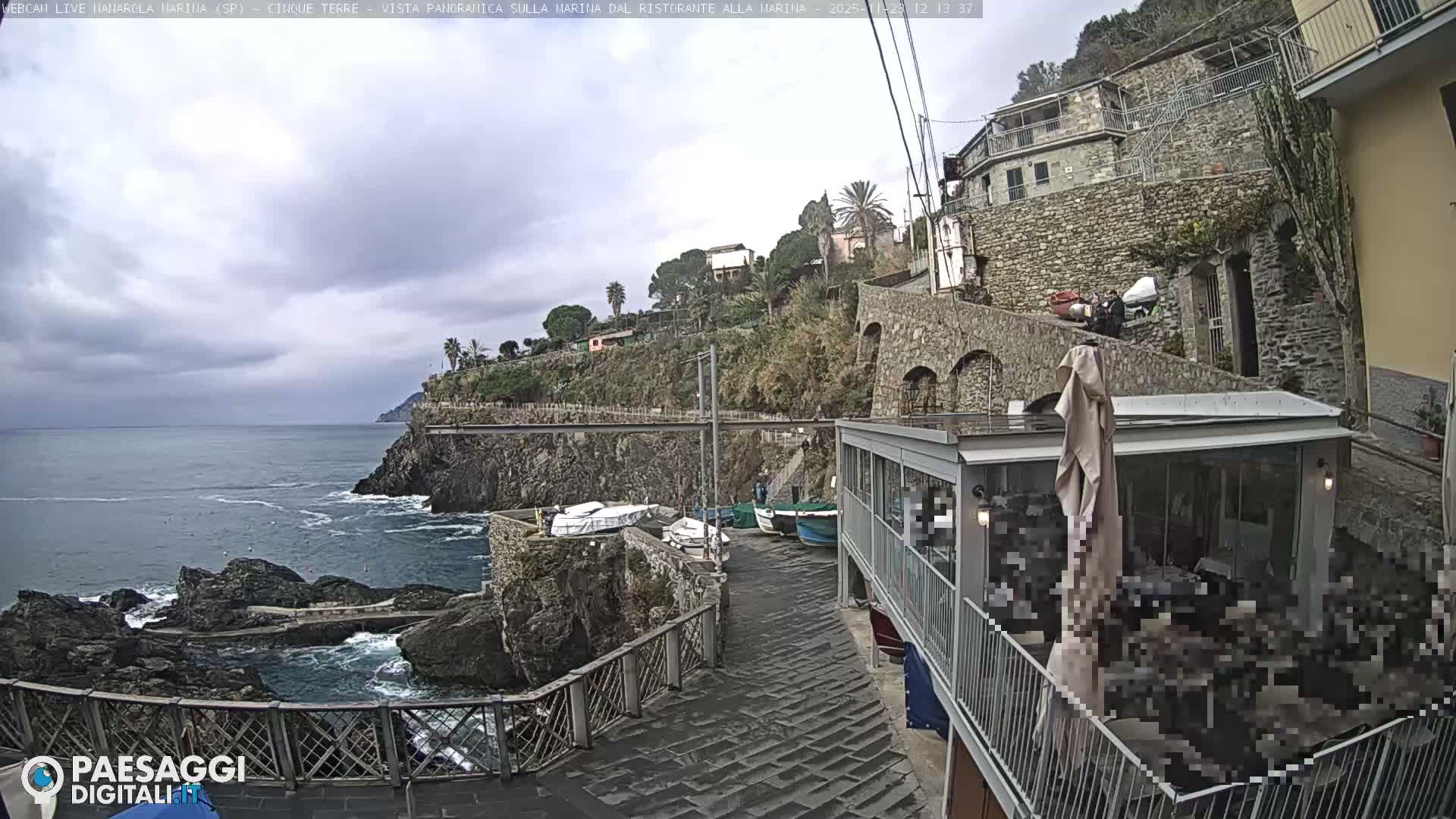 Cinque Terre, Manarola Village Marina & Coast Live Cam - La Spezia, Liguria, Italy