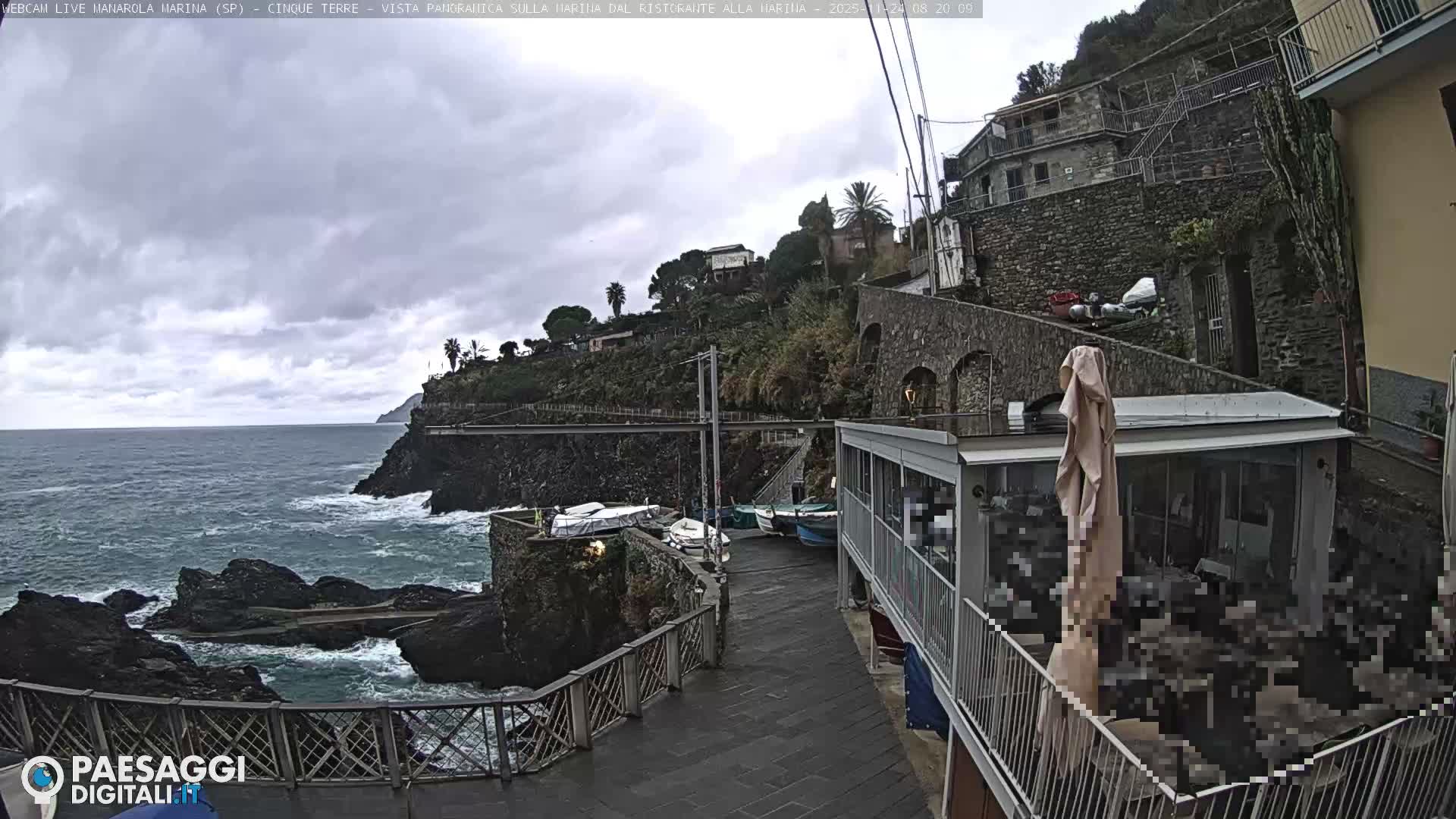 Cinque Terre, Manarola Village Marina & Coast Live Cam - La Spezia, Liguria, Italy