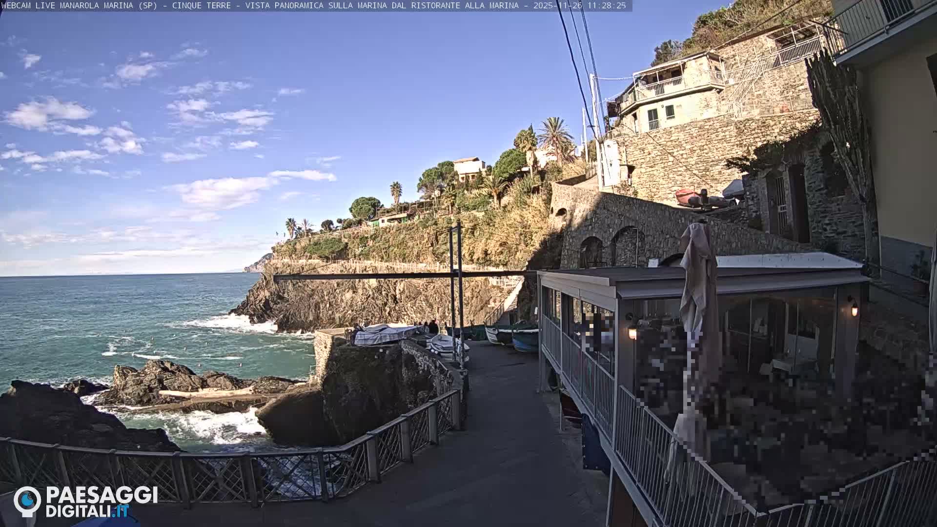 Cinque Terre, Manarola Village Marina & Coast Live Cam - La Spezia, Liguria, Italy