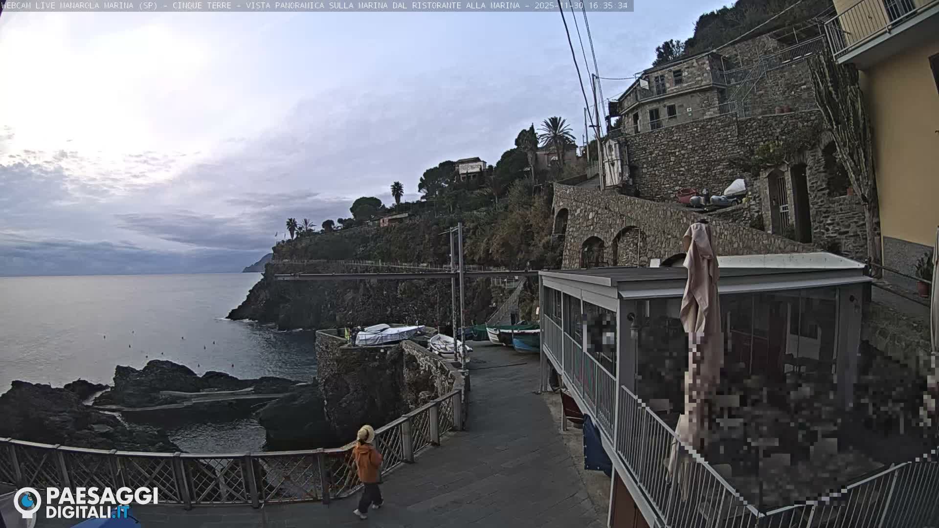 Cinque Terre, Manarola Village Marina & Coast Live Cam - La Spezia, Liguria, Italy