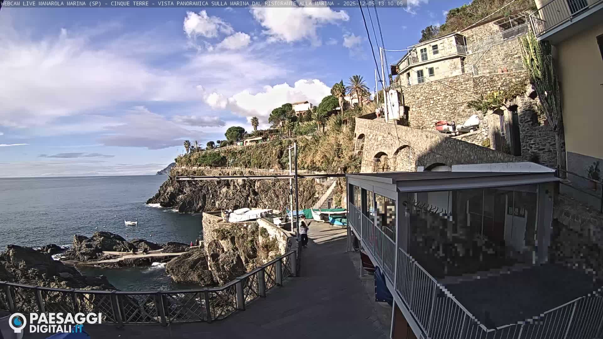 Cinque Terre, Manarola Village Marina & Coast Live Cam - La Spezia, Liguria, Italy