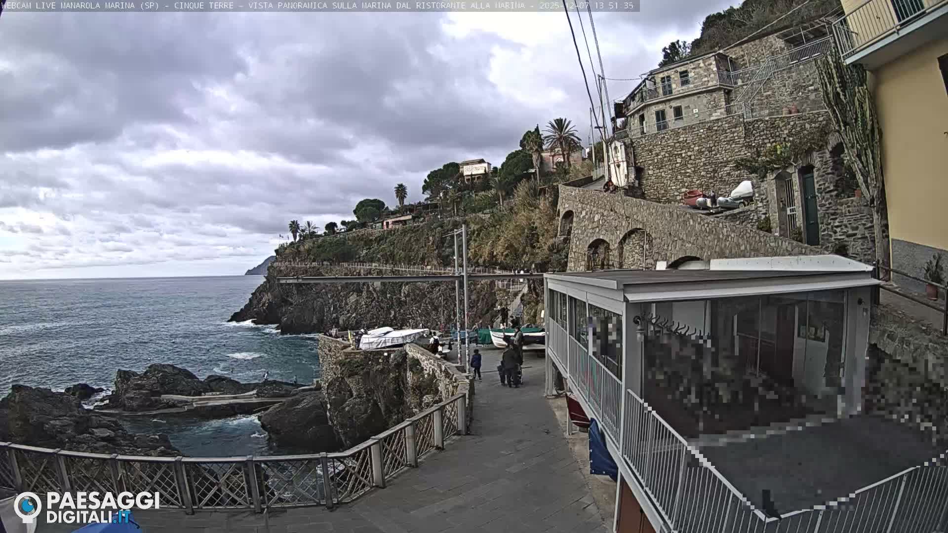Cinque Terre, Manarola Village Marina & Coast Live Cam - La Spezia, Liguria, Italy