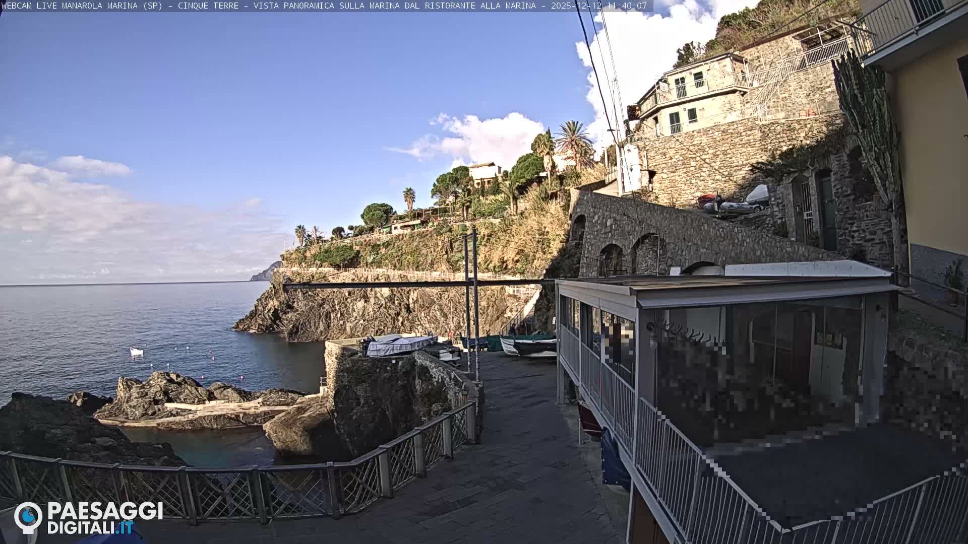 Cinque Terre, Manarola Village Marina & Coast Live Cam - La Spezia, Liguria, Italy