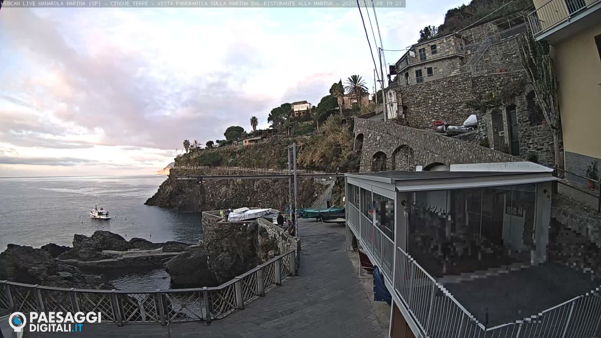 Cinque Terre, Manarola Village Marina & Coast Live Cam - La Spezia, Liguria, Italy
