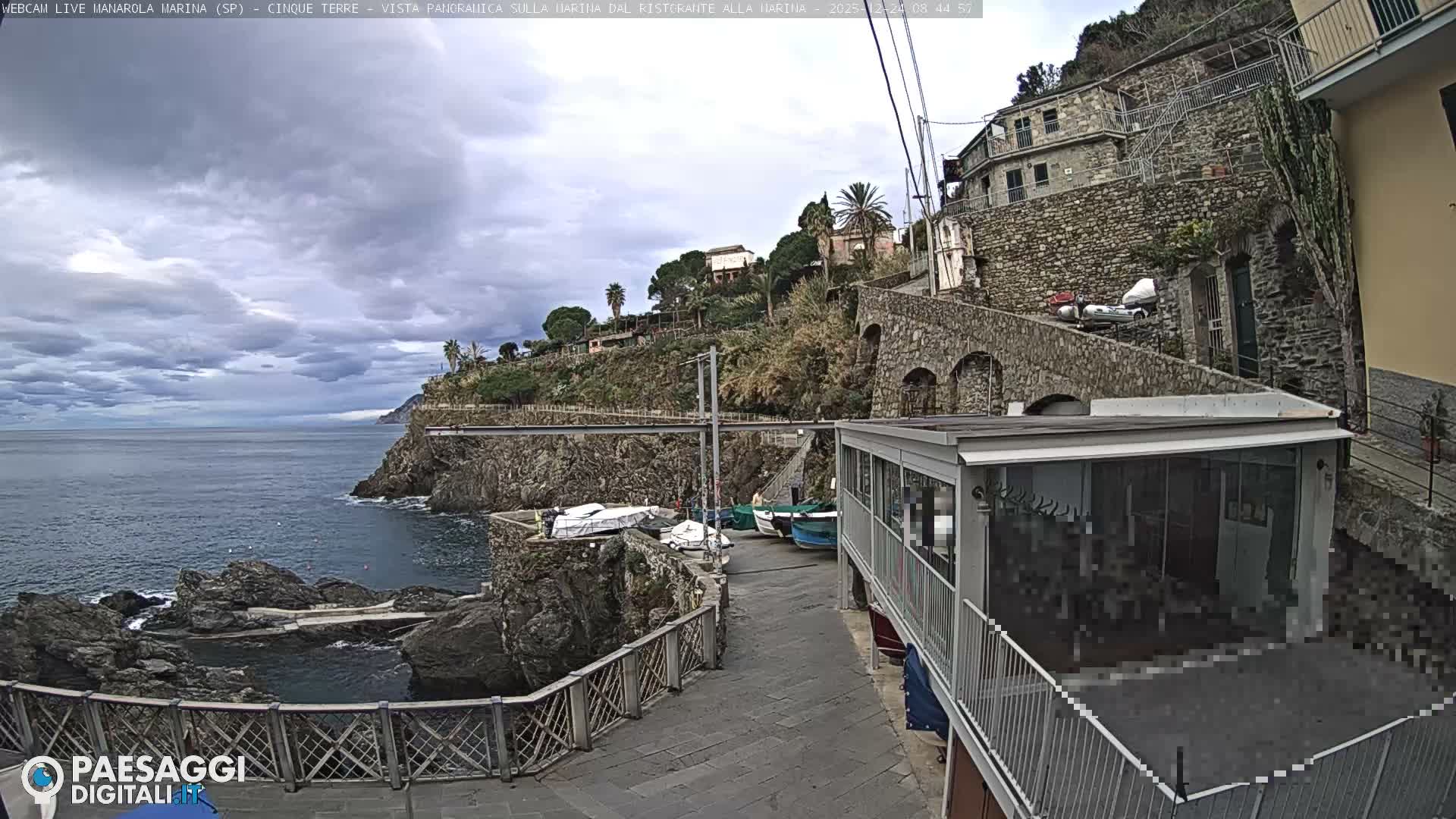 Cinque Terre, Manarola Village Marina & Coast Live Cam - La Spezia, Liguria, Italy